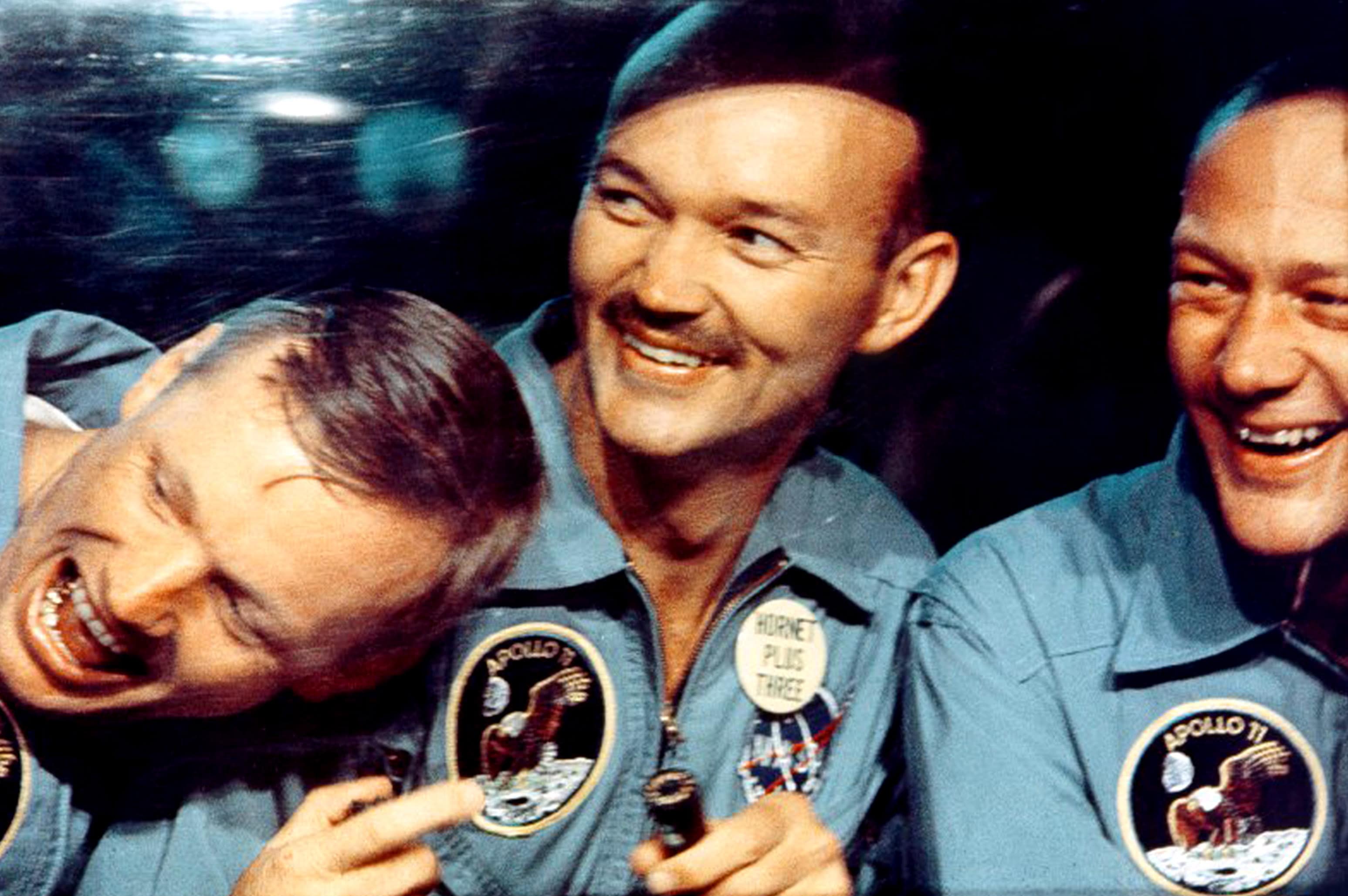 I tre astronauti della Missione Apollo 11: da sinistra Neil Armstrong, Michael Collins e Buzz Aldrin