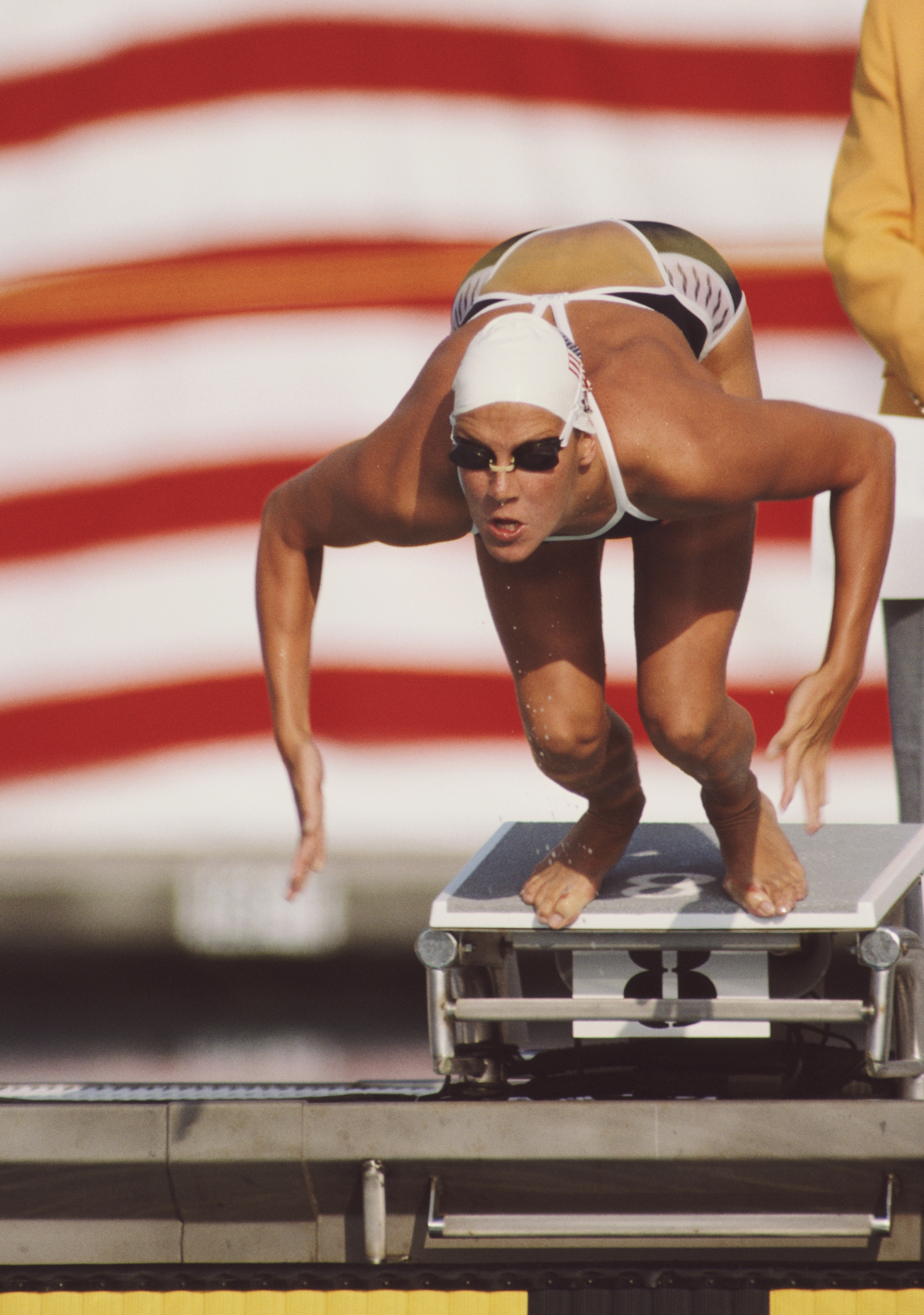 Tracy Caulkins degli Stati Uniti durante i 100 metri rana femminili