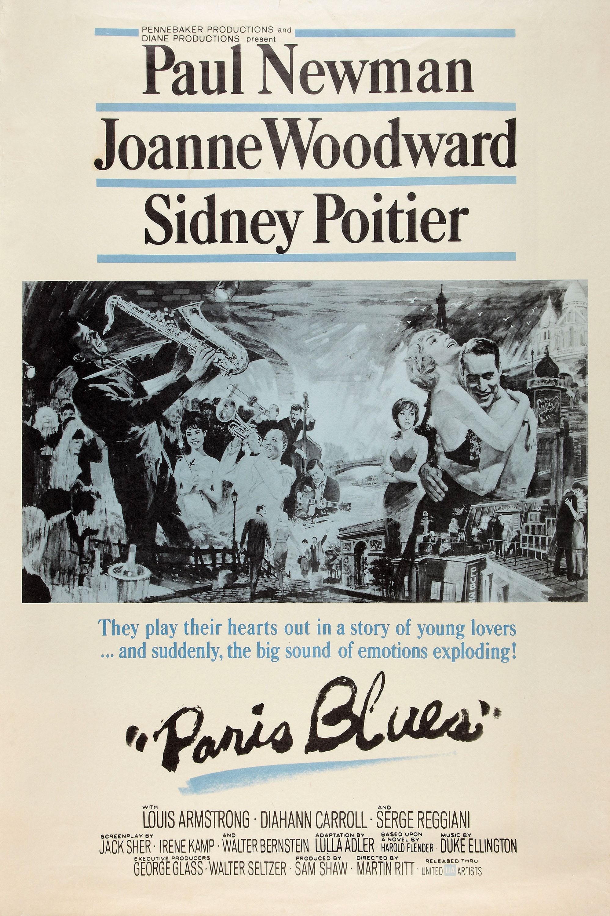 La locandina del film "Paris Blues" del 1961