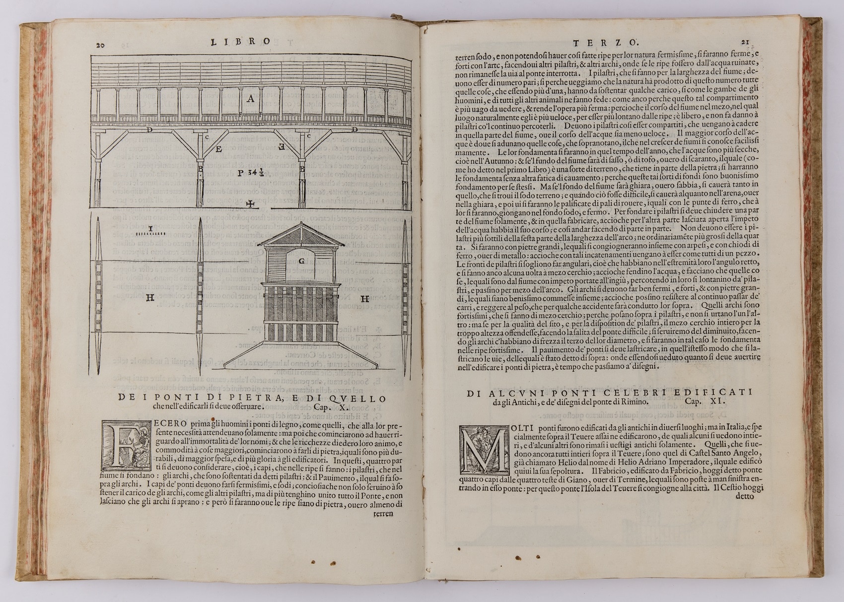 Andrea Palladio, Pianta, profilo e sezione trasversale del ponte di Bassano, da I Quattro Libri dell’Architettura di Andrea Palladio, Venetia, Dominico de' Franceschi, Venezia 1570; 31x21,5cm, Bassano del Grappa, Biblioteca Civica. Volume appartenuto ad Antonio Canova. 