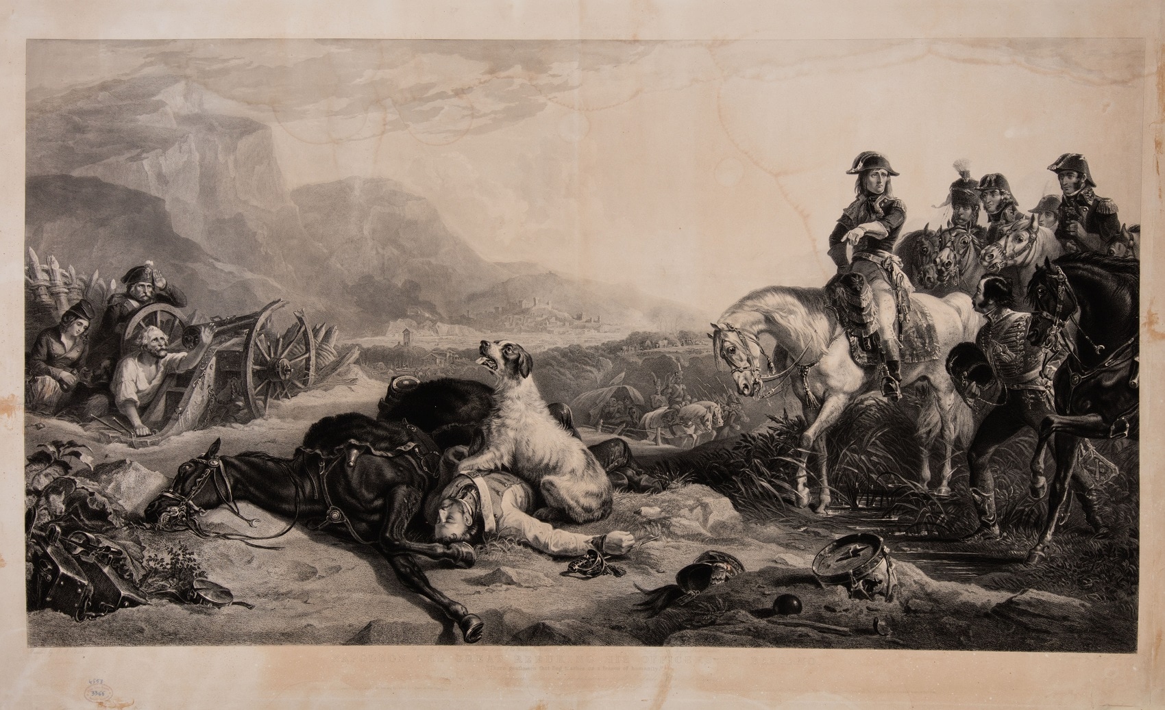 Lewis Charles (1808-1880), Napoleone sul campo di battaglia di Bassano Granito, 810x1195mm., Bassano del Grappa, Museo Civico. Tratto dal dipinto di Thomas Jones Barker (1796)