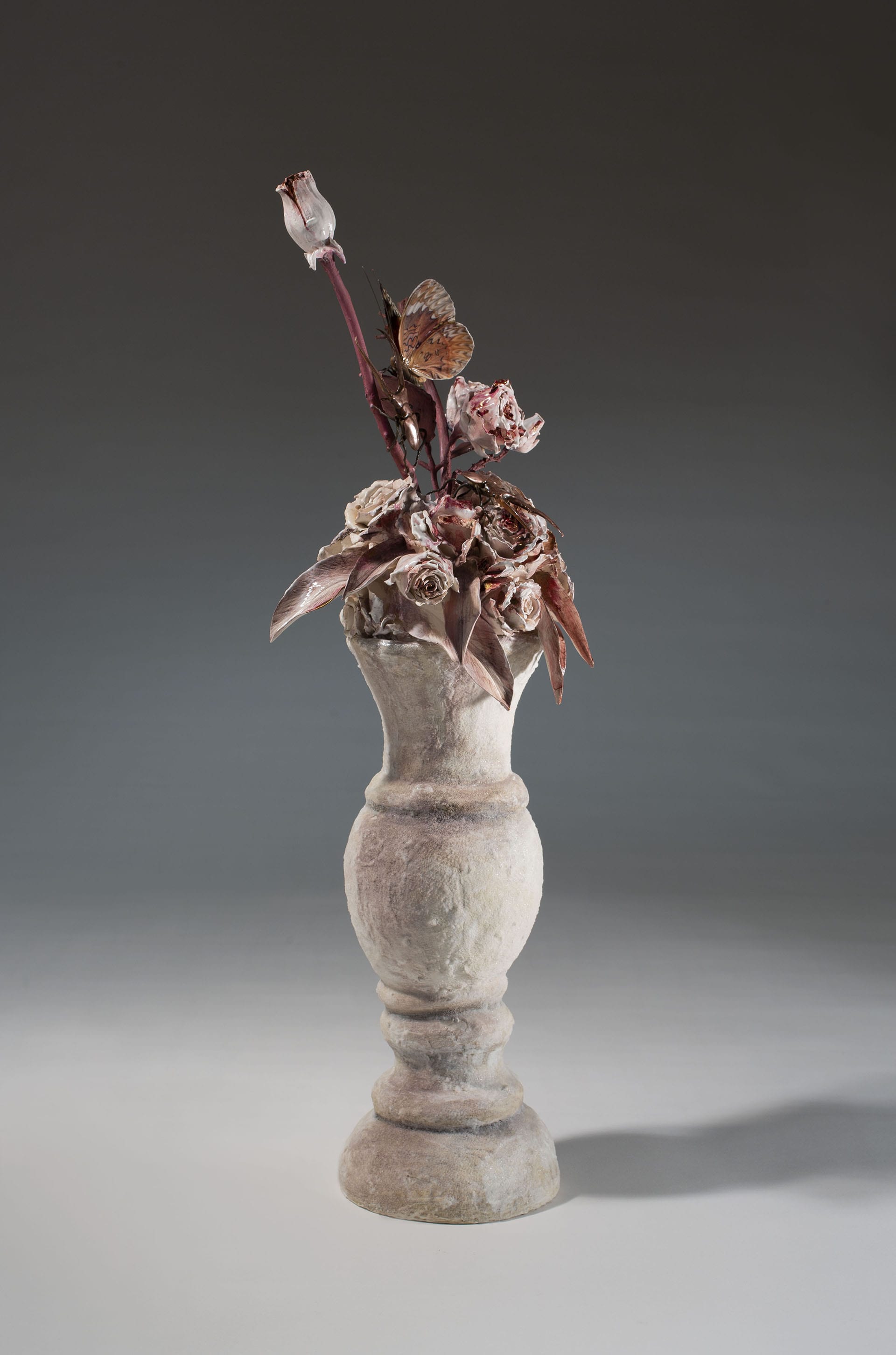 “Per Morandi”, 2021, ceramica policroma, cm. h. 56 x 18,5 x 18