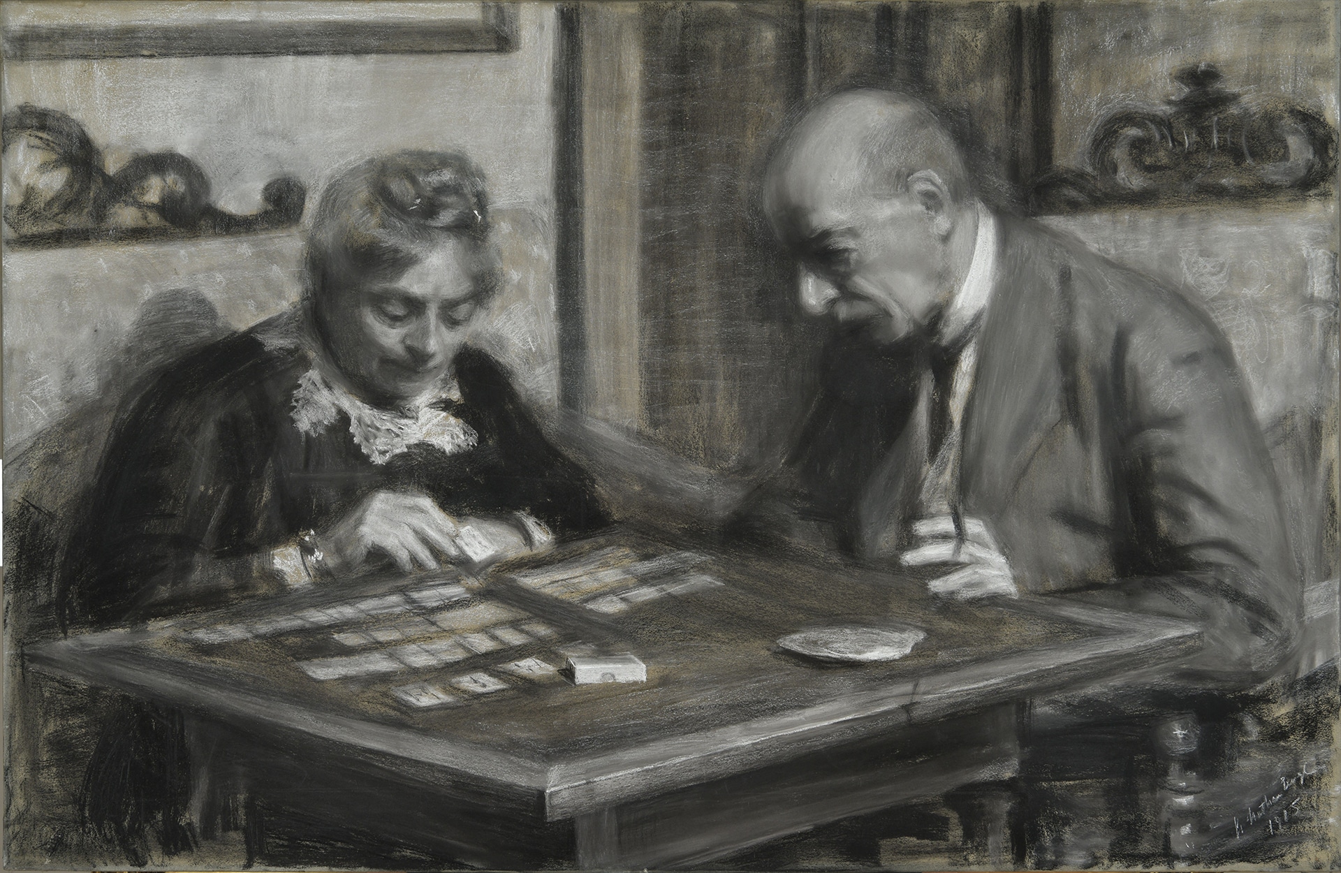 Annie Nathan "Ritratto dei genitori Virginia Mieli ed Ernesto Nathan", 1915. Pronipoti Ernesto Nathan