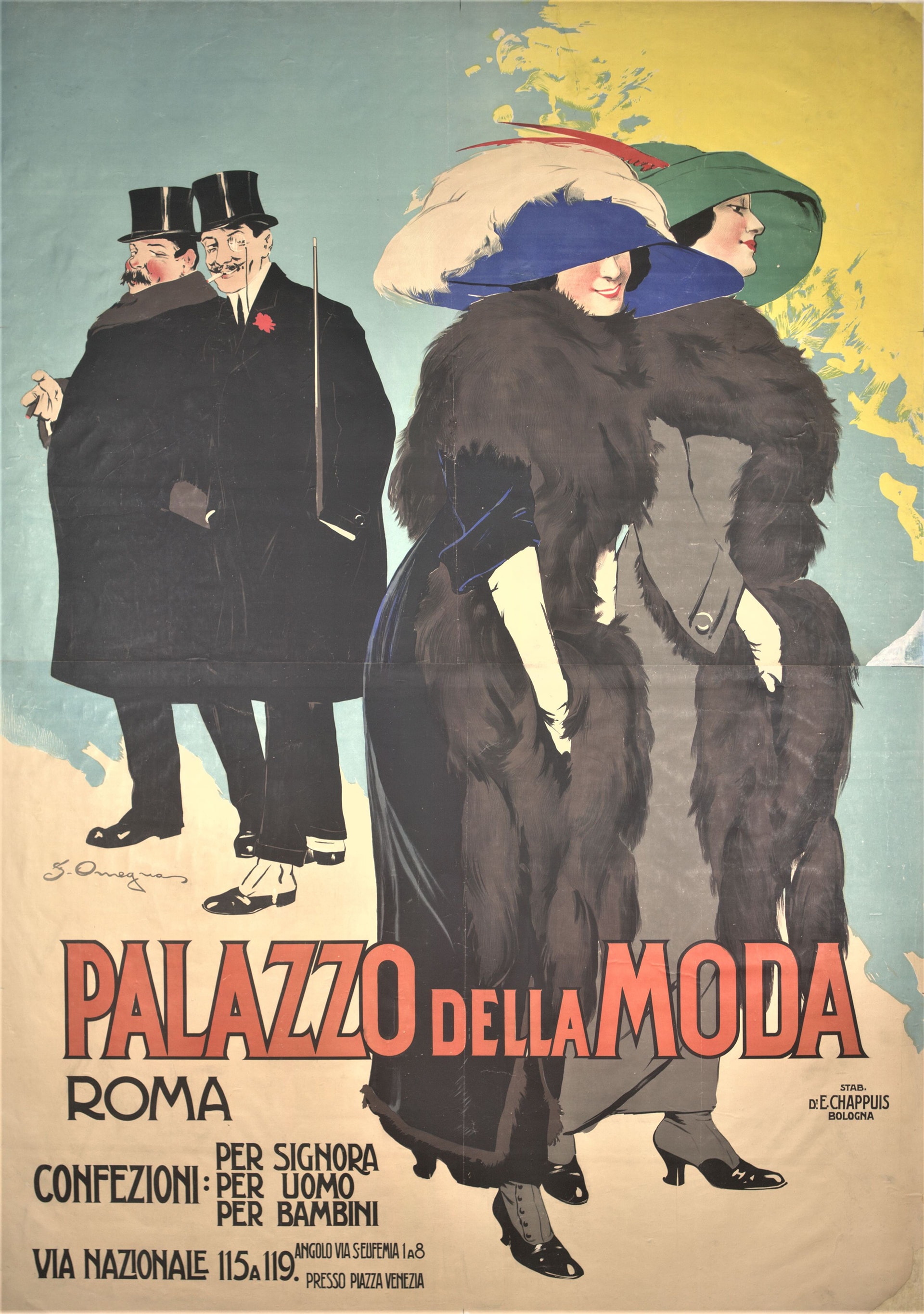 Filippo Omegna "Manifesto per il Palazzo della Moda Roma", 1911 circa. Civica Raccolta delle Stampe A. Bertarelli, Castello Sforzesco, Milano
