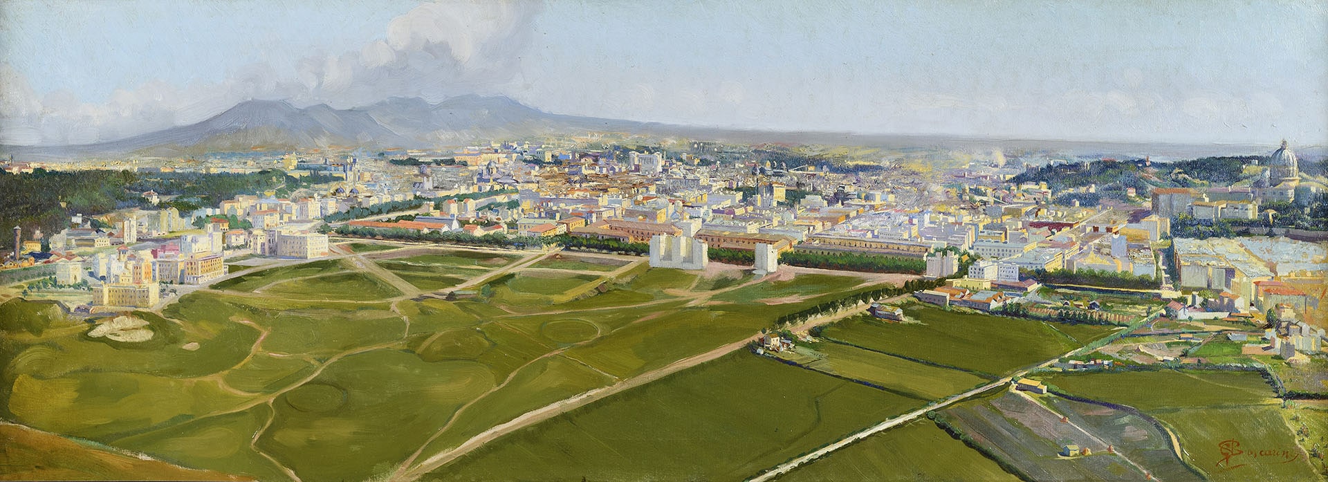 Giuseppe Boscarino "Veduta da Monte Mario con i Prati di Castello, 1911-1917", collezione privata