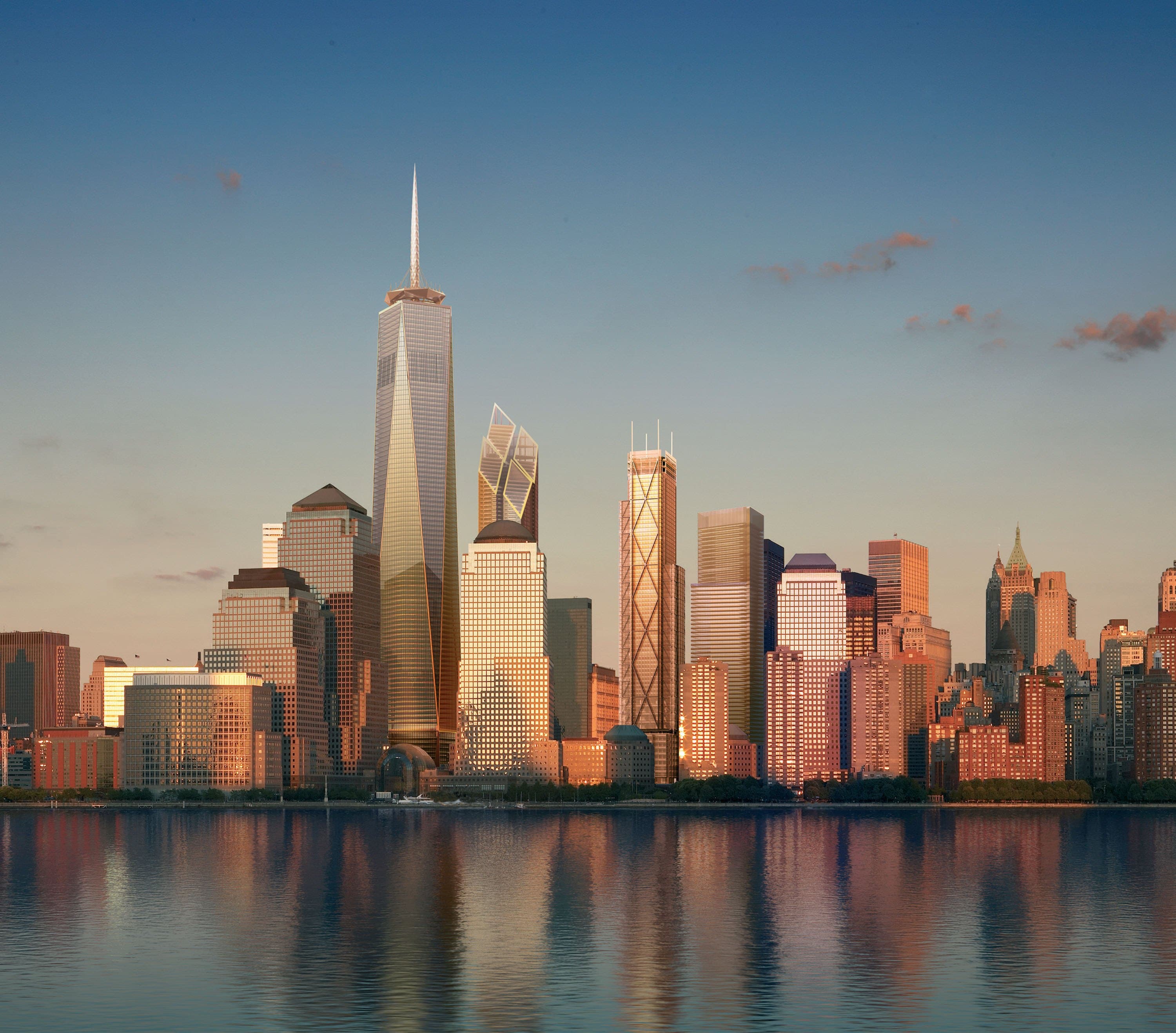 Un'immagine dell'One World Trade Center, imponente edificio costruito dove un tempo erano collocate le Torri gemelle