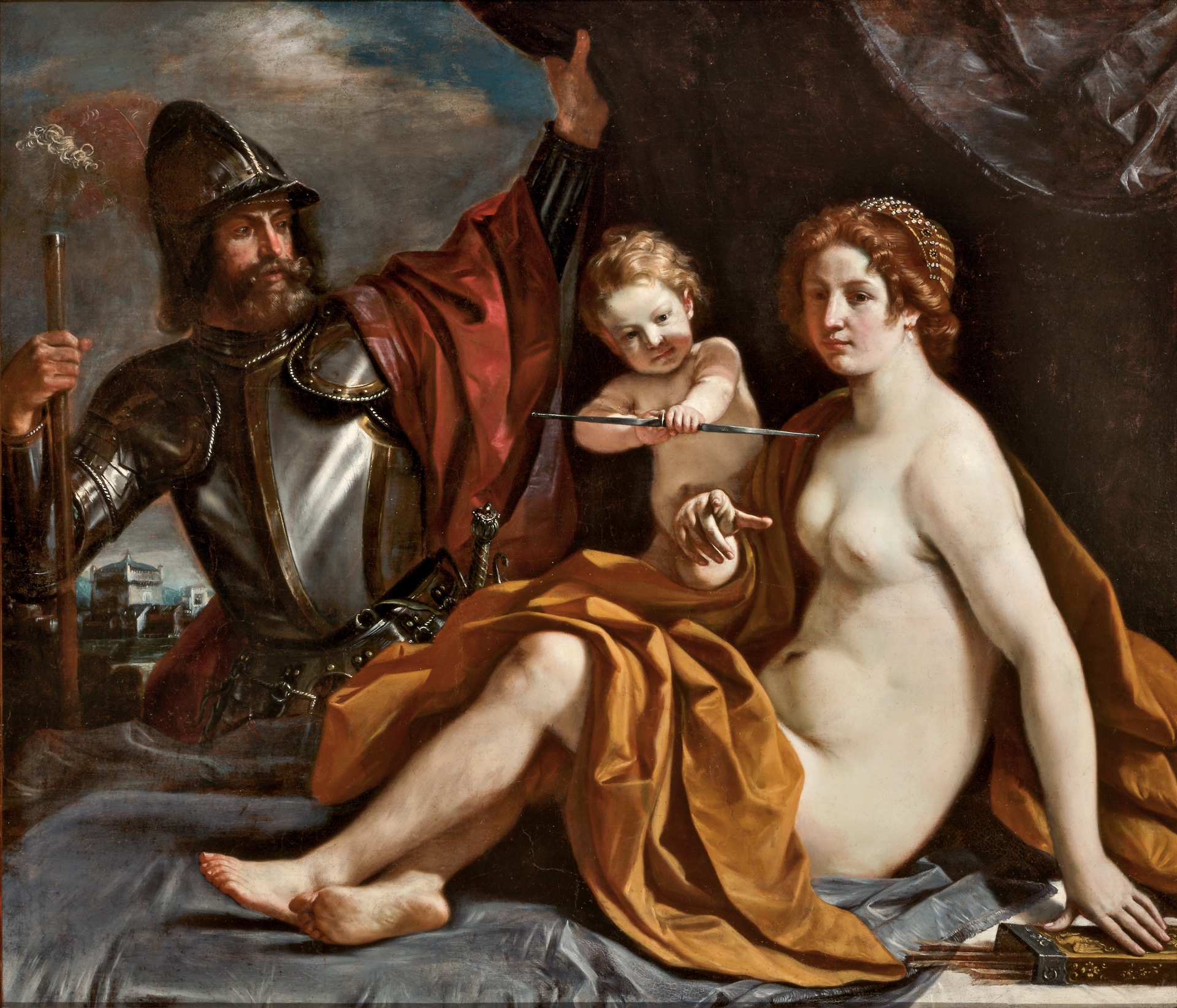 Giovanni Francesco Barbieri detto il Guercino, Venere, Cupido e Marte, 1633, olio su tavola, 139 x 161 cm, Modena, Galleria Estense.