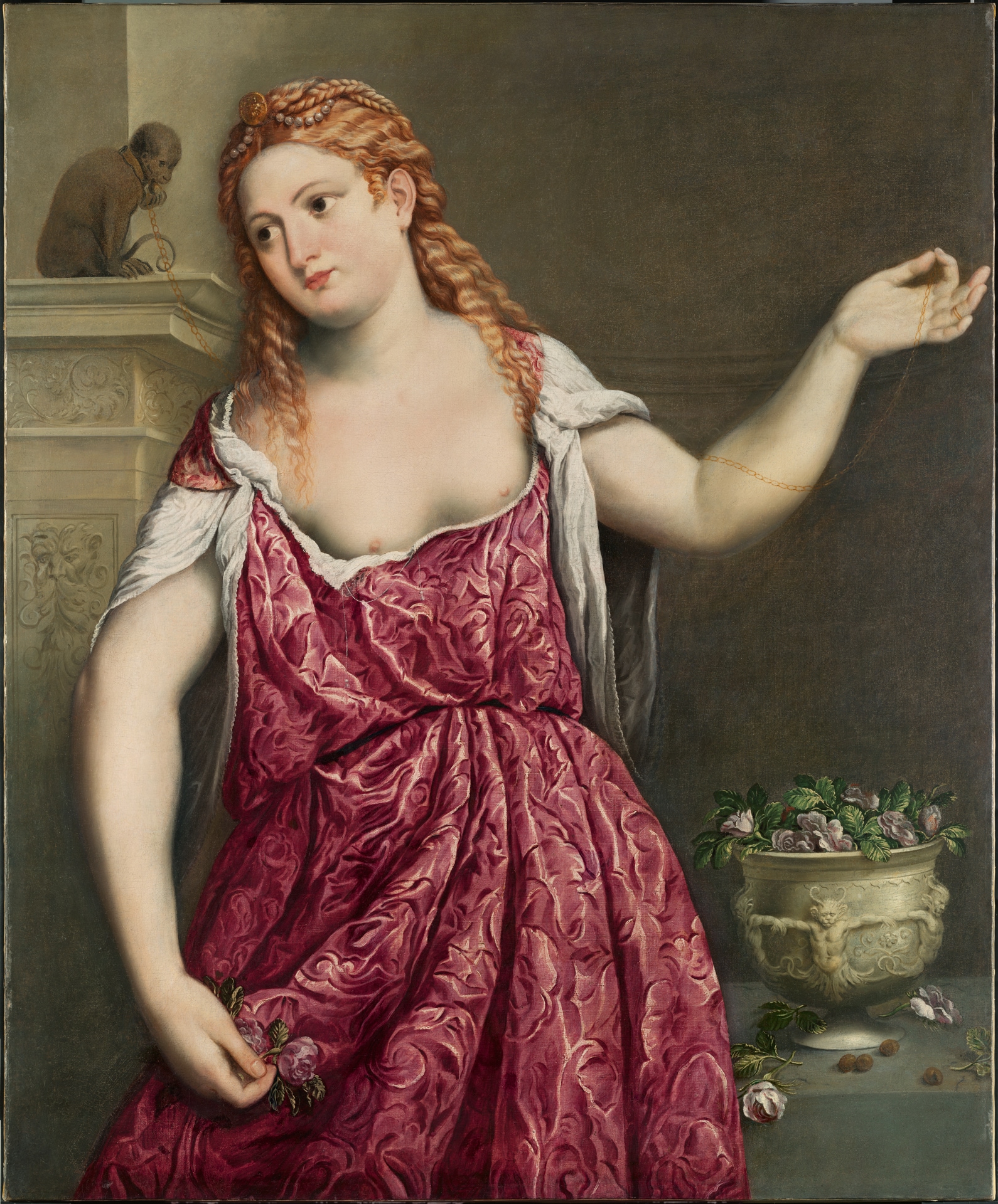 Paris Bordon, Ritratto di Cortigiana con scimmietta, 1543 – 1550 circa. Olio su tela, 103 x 82 cm, Madrid, Museo Thyssen – Bornemisza.