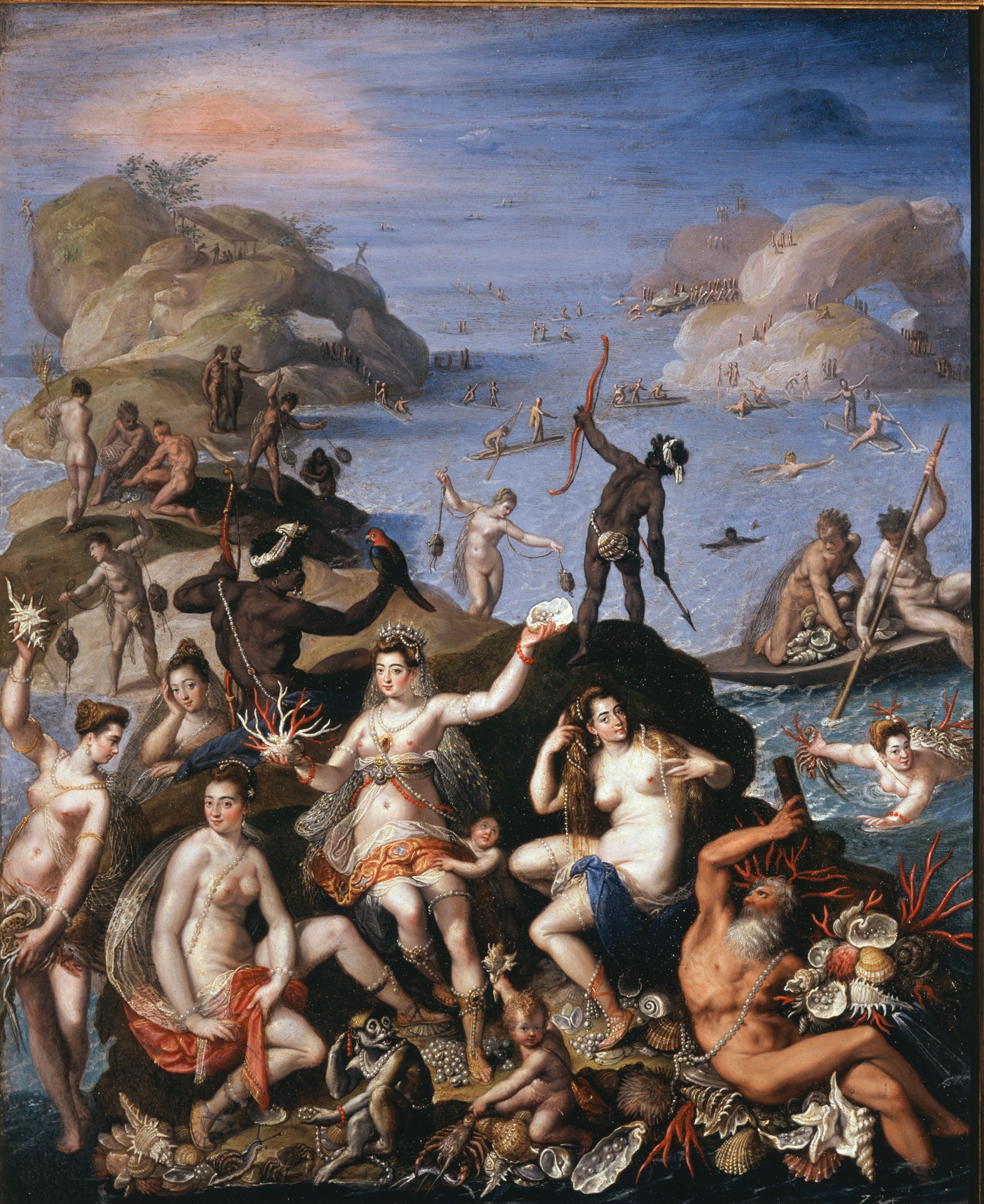 Jacopo Zucchi, La pesca del corallo o Il regno di Anfitrite, 1585 circa, olio su rame, 52 x 42,5 cm, Roma, Galleria Borghese.