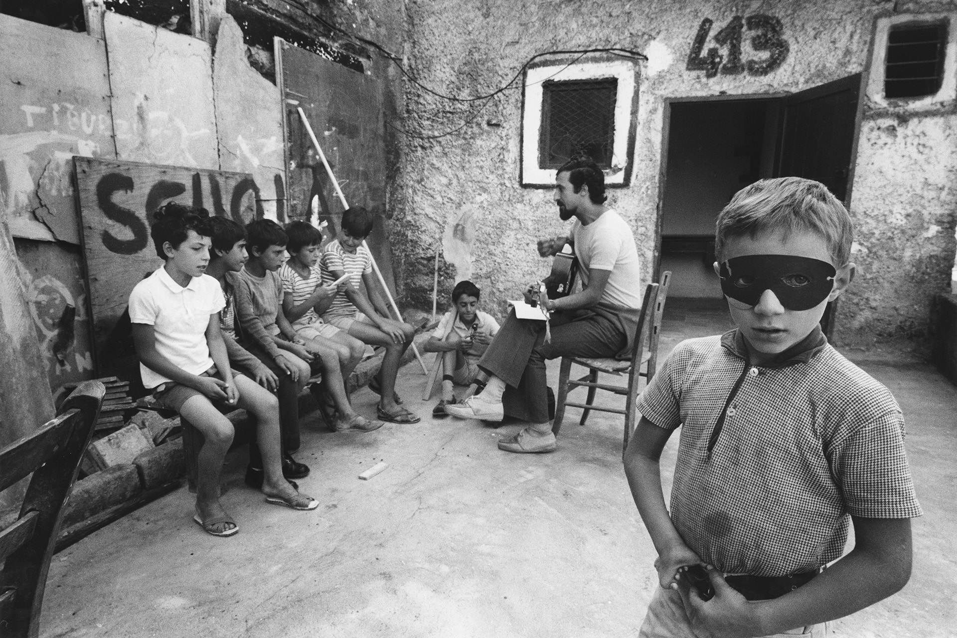 Roma, 1957, Scuola di periferia Stampa recente alla gelatina ai sali d’argento da negativo originale, 24 x 36 cm, archivio Cascio, Roma 