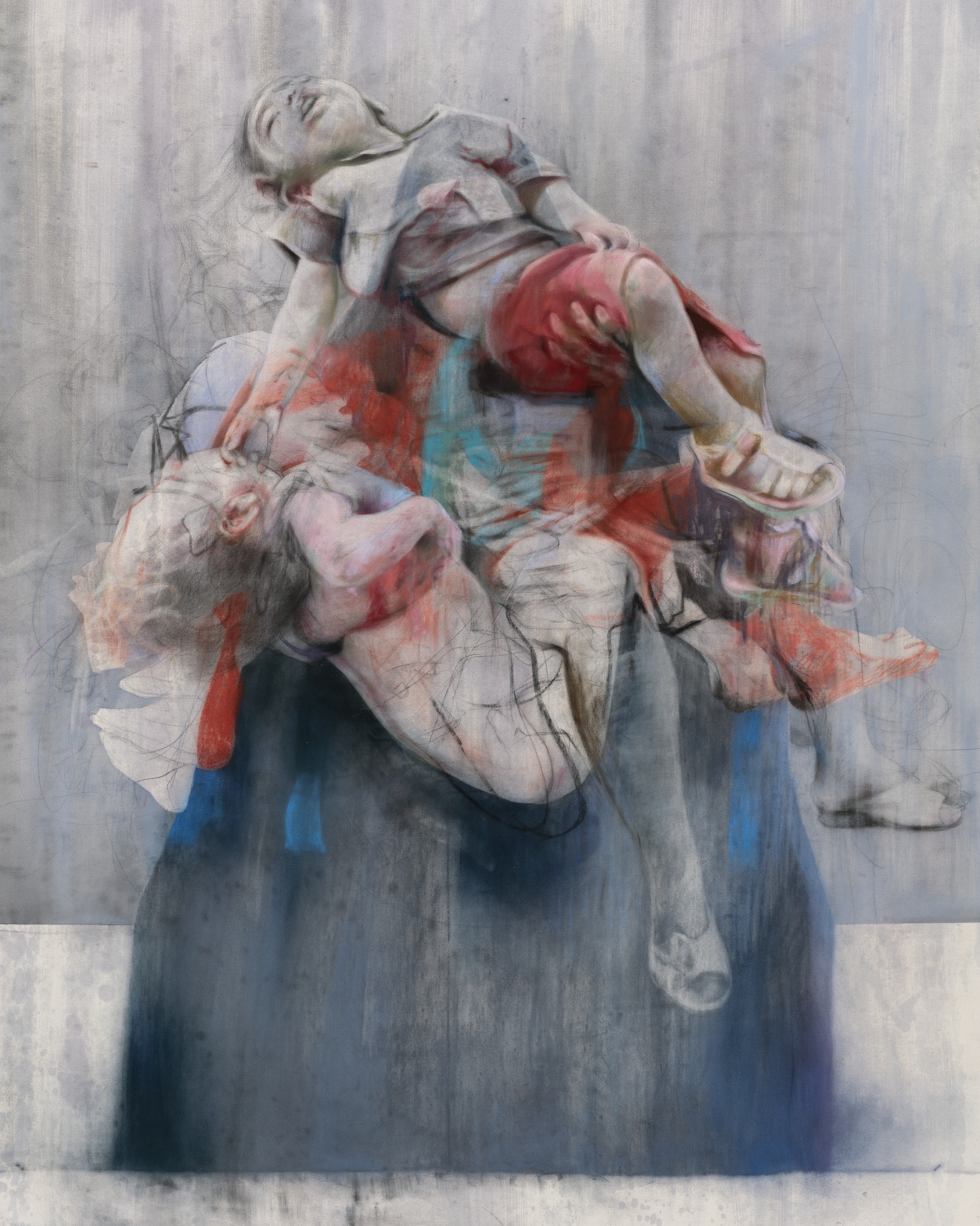 Jenny Saville, Aleppo, 2017 - 2018. Pastello e carboncino su tela 200 x 160 x 3.2 cm 78 3/4 x 63 x 1 1/4 in © Jenny Saville. Tutti i diritti riservati, DACS 2021 Foto: Prudence Cuming Associates Courtesy dell'artista e di Gagosian