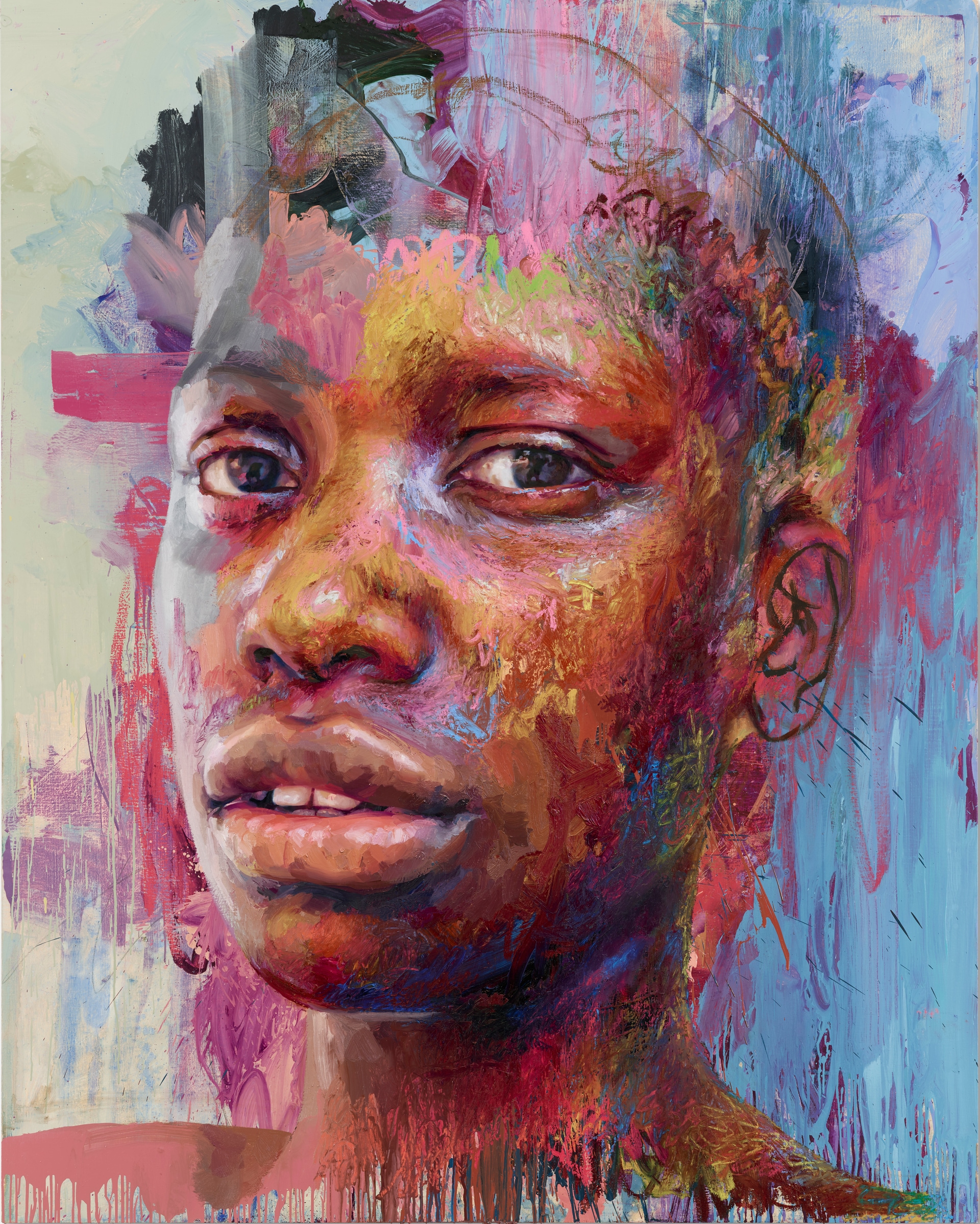 Jenny Saville, Chasah, 2020. Olio su lino 200 x 160 x 3 cm 78 3/4 x 63 x 1 3/16 in © Jenny Saville. Tutti i diritti riservati, DACS 2021 Foto: Prudence Cuming Associates Courtesy dell'artista e di Gagosian
