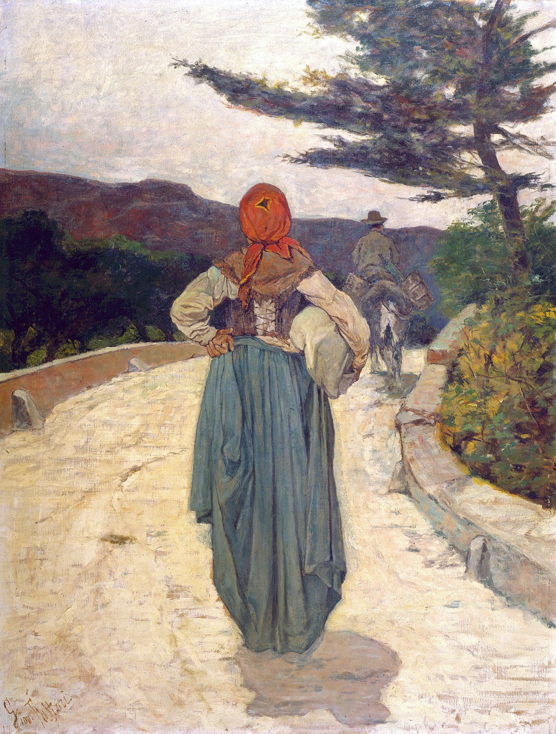 Giovanni Fattori: La strada bianca, c. 1887. Olio su tela. Istituto Matteucci, Viareggio © Istituto Matteucci, Viareggio 