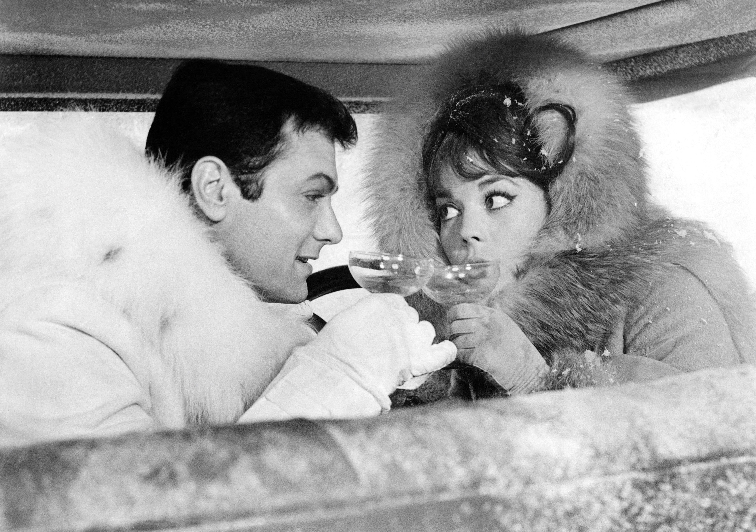 Con Tony Curtis ne "La grande corsa", 1965