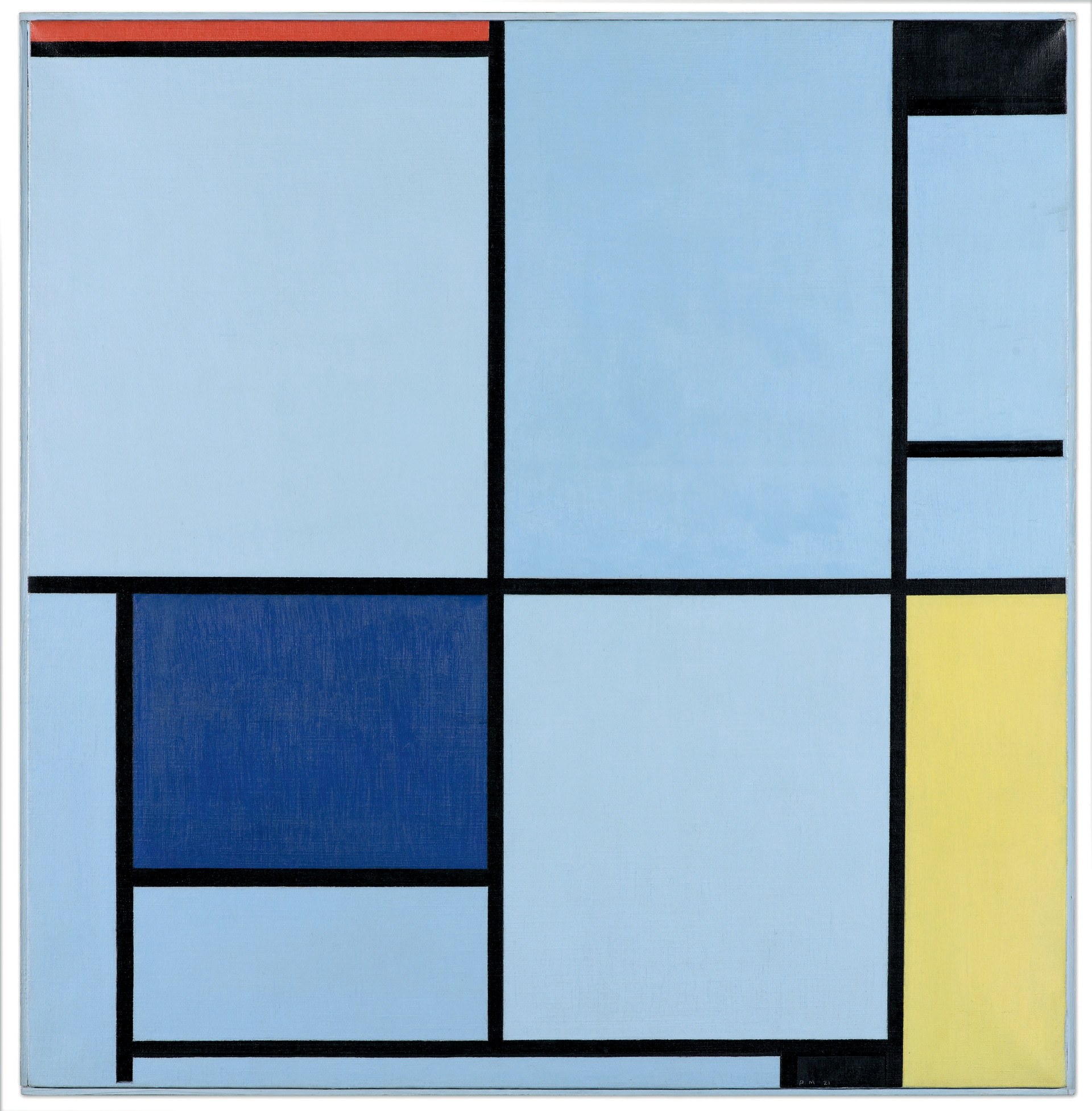 Piet Mondrian (1872-1944): Composizione con rosso, giallo e blu, 1921. Olio su tela. Kunstmuseum Den Haag