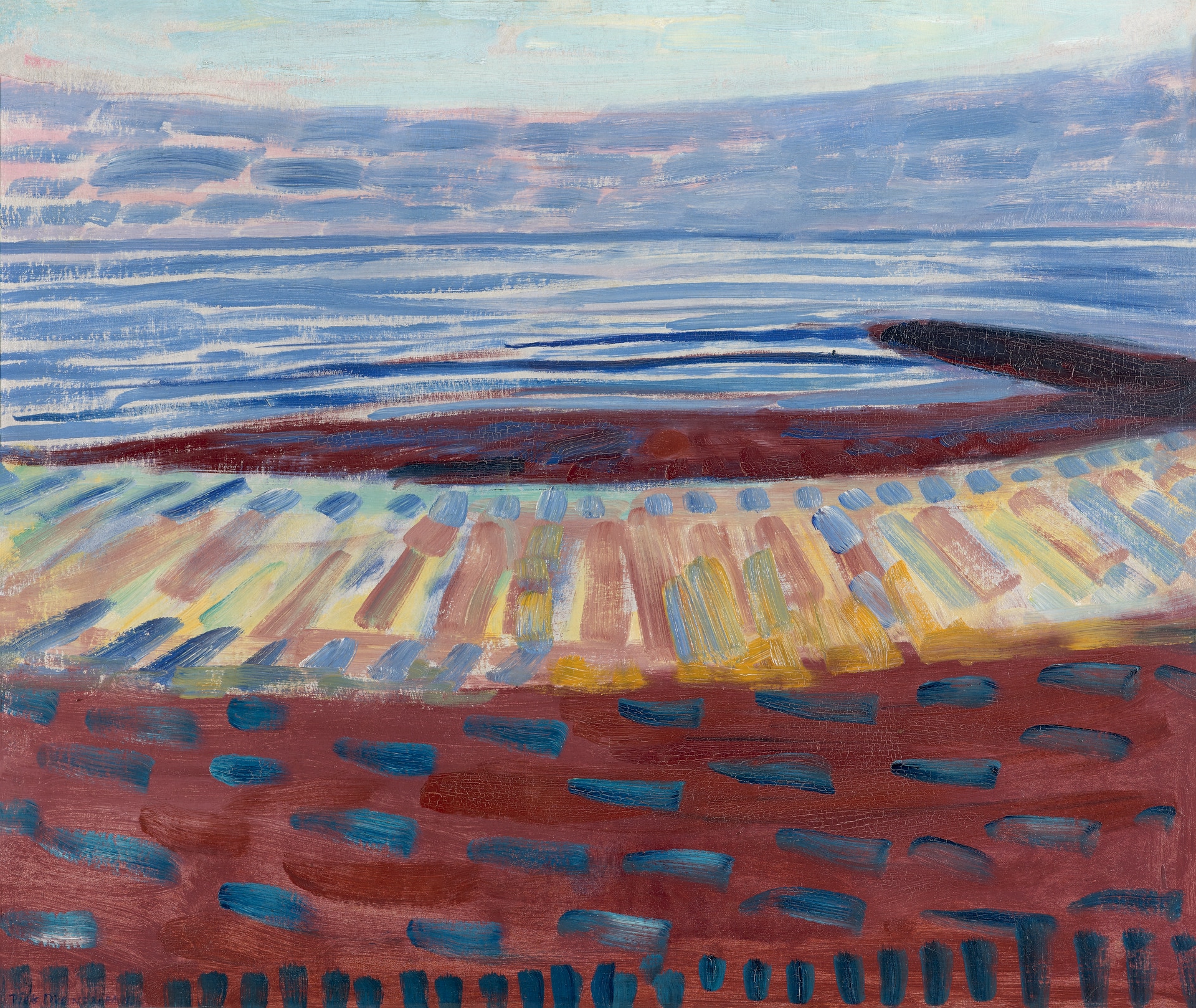 Piet Mondrian (1872-1944): Mare dopo il tramonto, 1909. Olio su cartoncino. Kunstmuseum Den Haag