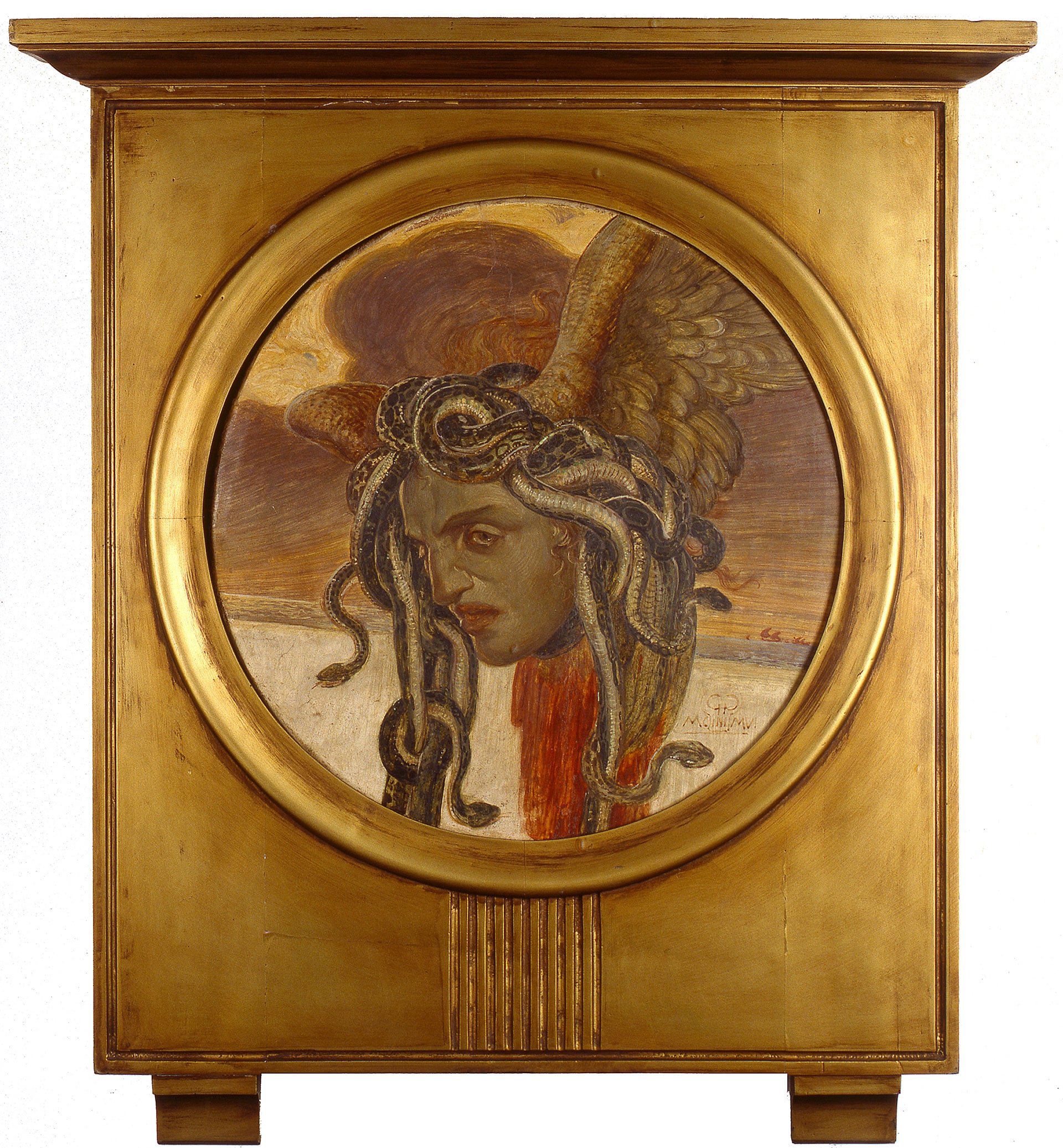 Galileo Chini (Firenze, 1873 – 1956), Medusa, 1906. Dipinto a fresco, diam. cm. 56