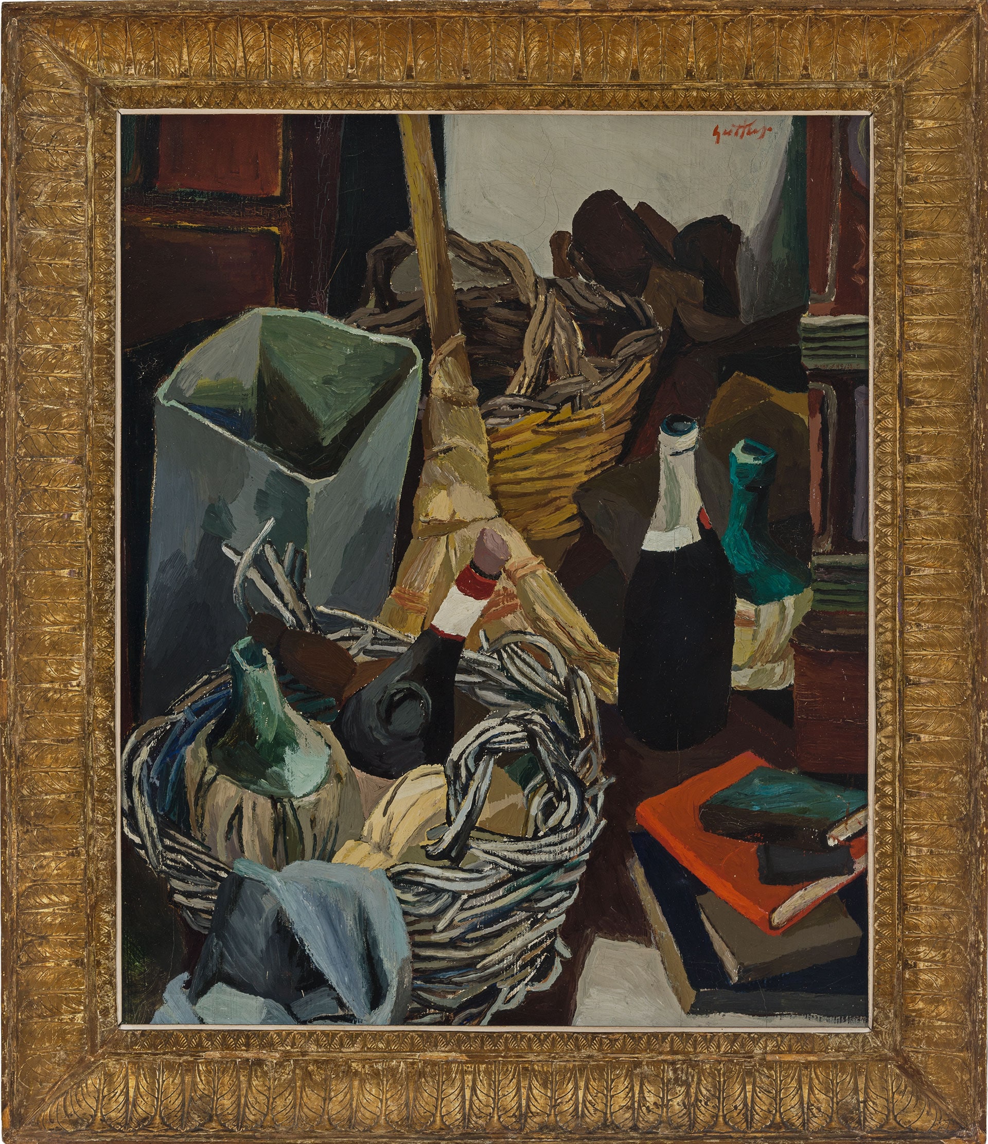 Renato Guttuso, Un angolo dello studio di via Pompeo Magno, 1941/1942. Olio su tela, cm. 80x65