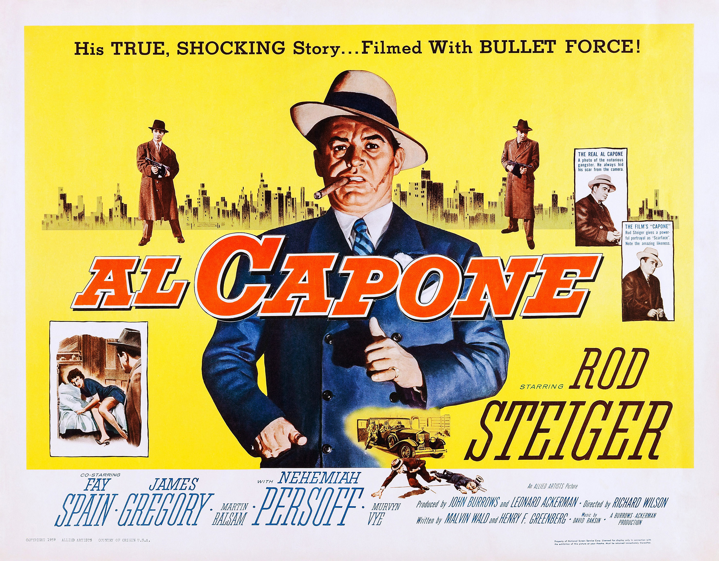 La locandina originale di "Al Capone" del 1959. Star Rod Steiger