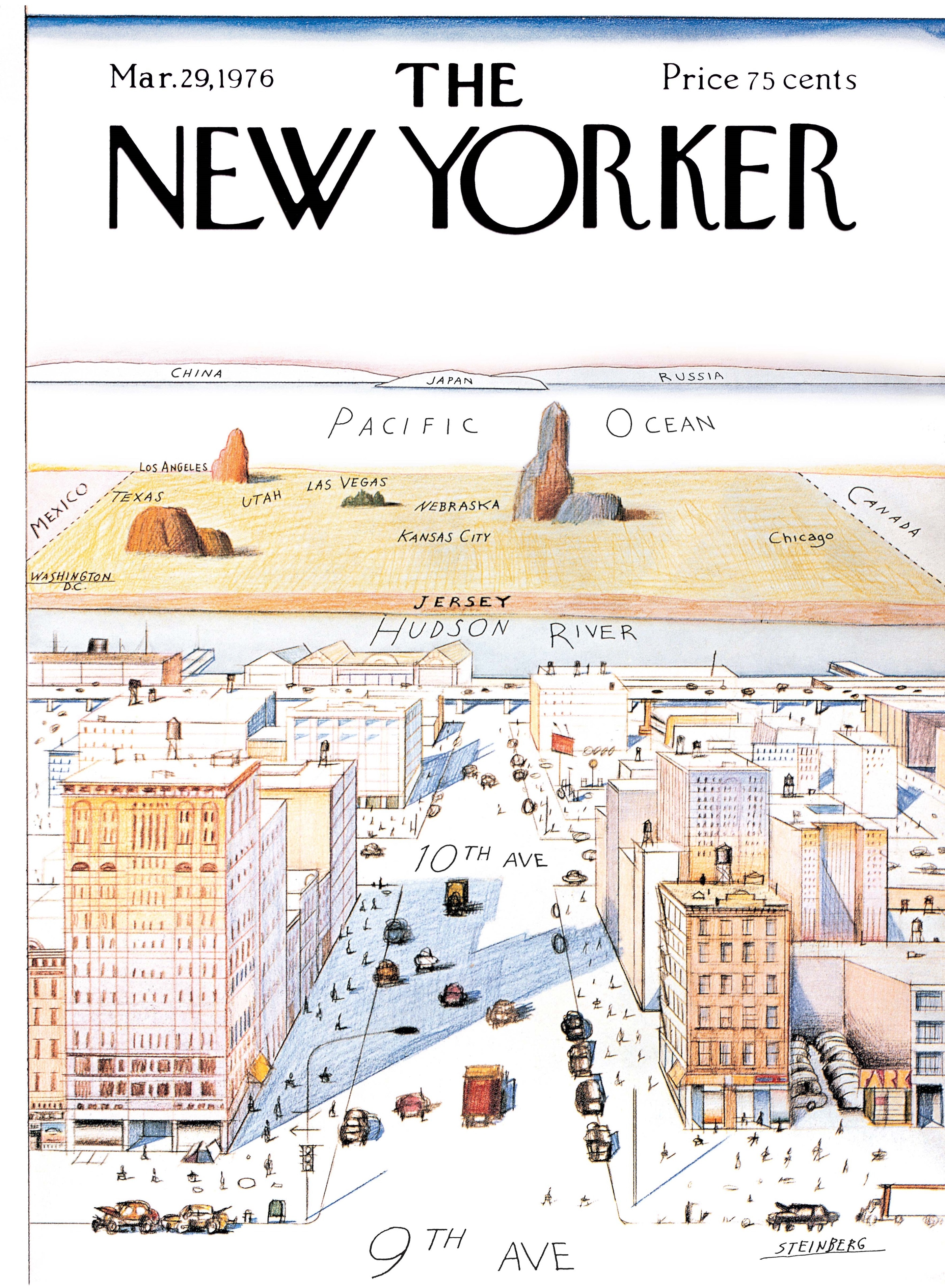 Saul Steinberg, Copertina del "The New Yorker", 29 Marzo 1976, © The Saul Steinberg Foundation /Artists Rights Society (ARS), New York 