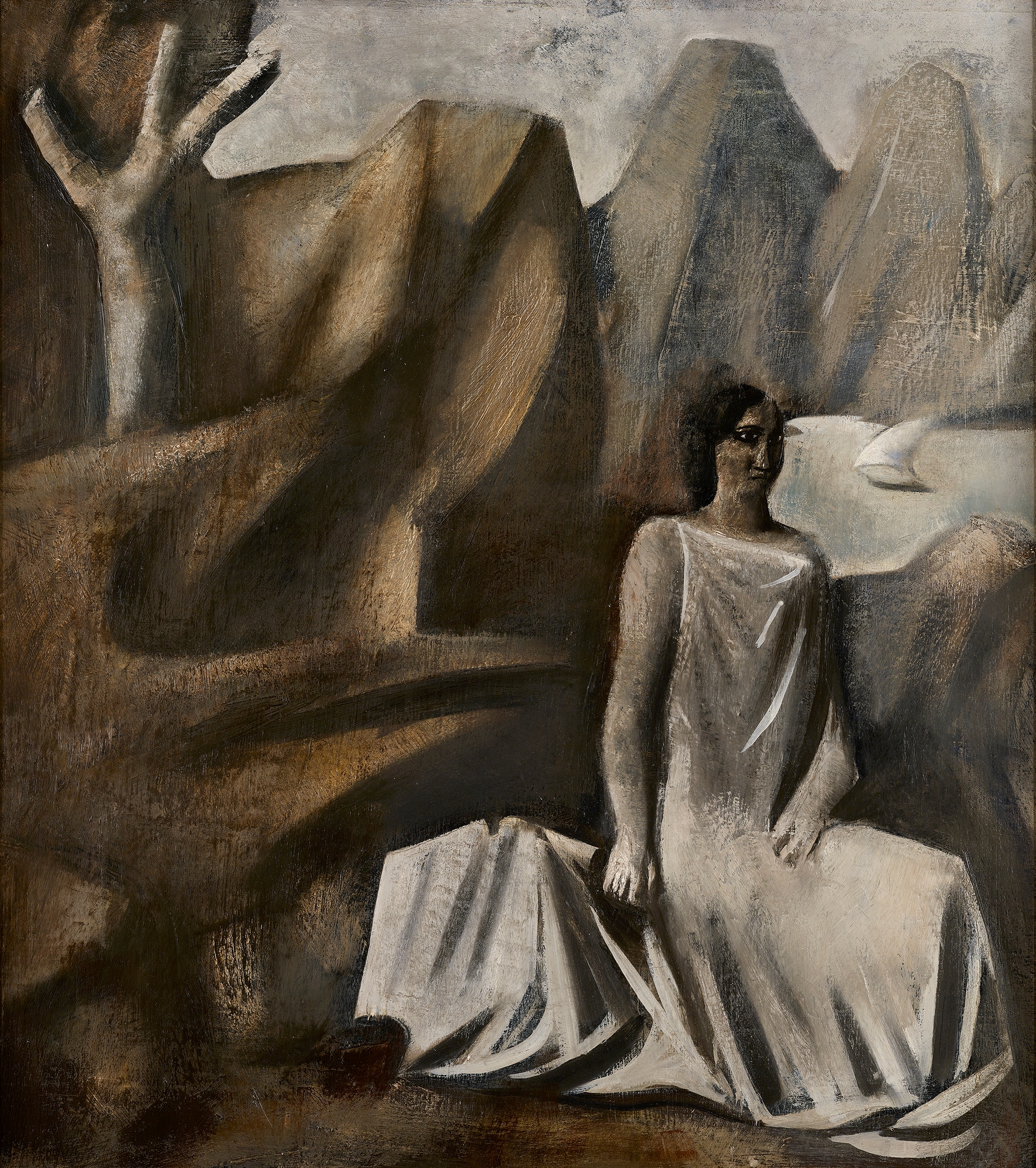 Mario Sironi: Composizione (La fata della montagna) 1928, olio su tela, 100 x 90 cm, Milano, Casa Museo Boschi Di Stefano © Mario Sironi, by SIAE 2021 