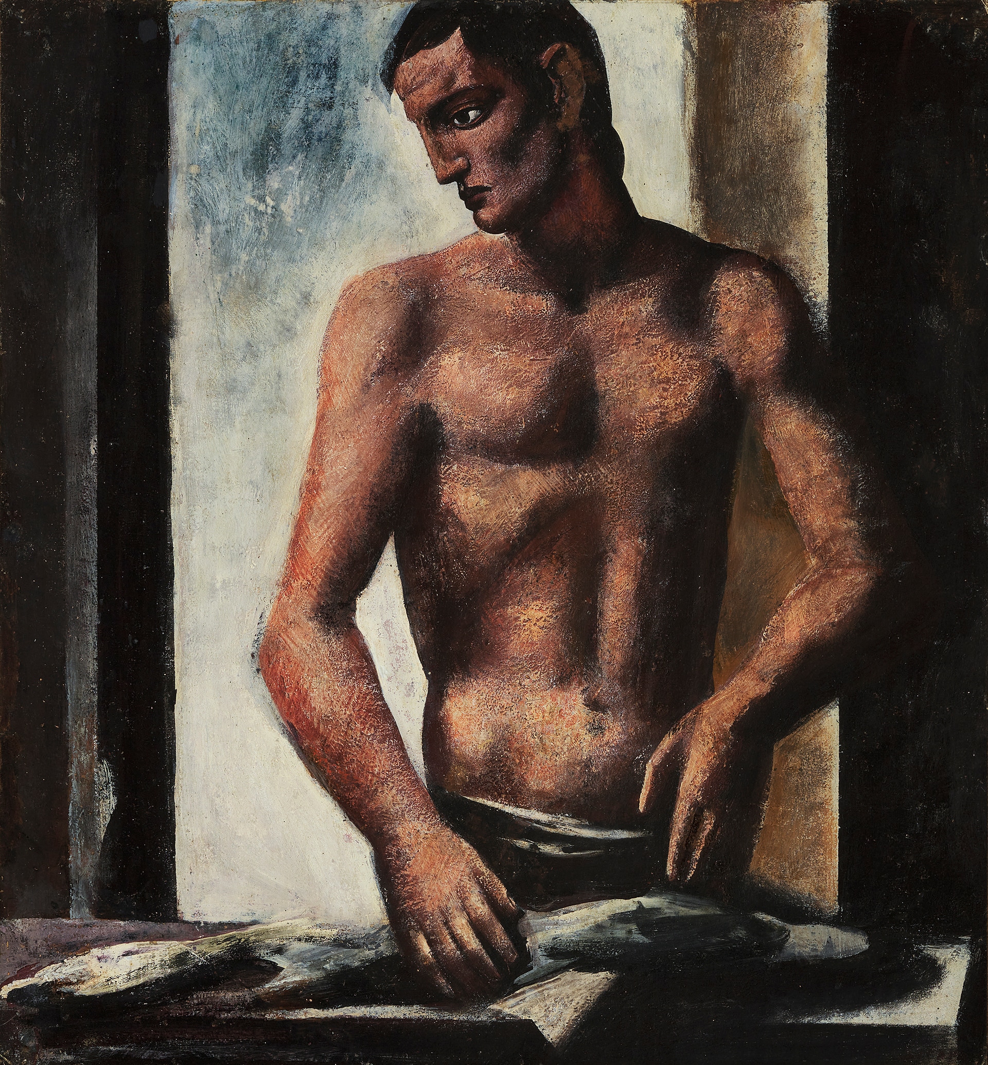 Mario Sironi: Il pescivendolo, 1925, olio su tela, 45 x 39 cm, collezione privata © Mario Sironi, by SIAE 2021 