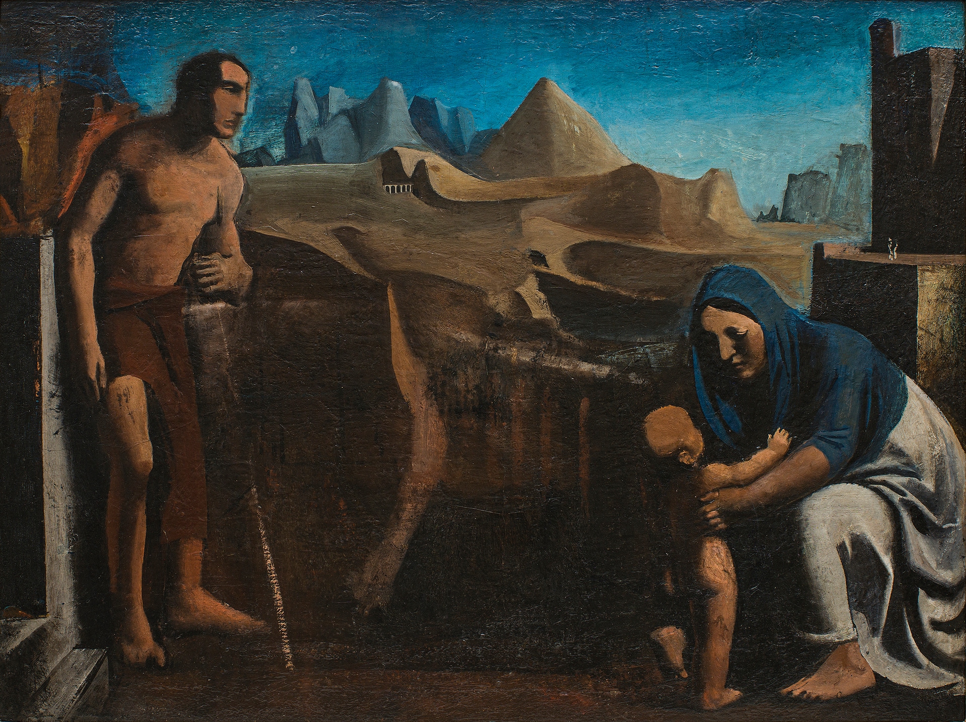 Mario Sironi: La famiglia (La famiglia del pastore), 1927-28, olio su tela, 73 x 97 cm Roma, Galleria d’Arte Moderna di Roma Capitale © Mario Sironi, by SIAE 2021 