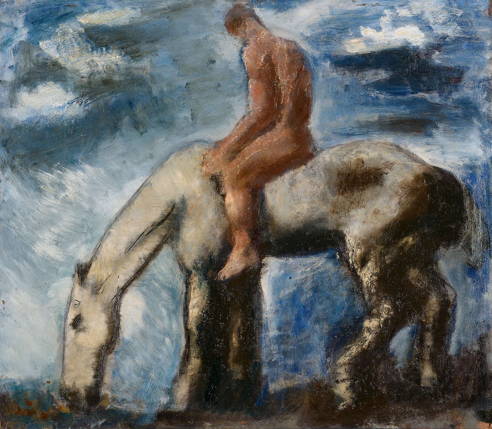 Mario Sironi: L'abbeverata, 1929 olio su compensato, 69,5 x 79,6 cm, Torino, collezione privata © Mario Sironi, by SIAE 2021 
