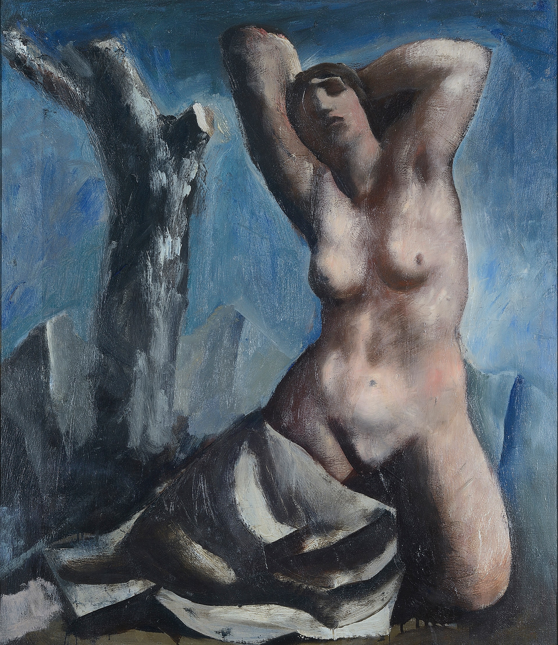 Mario Sironi, Nudo e albero 1931 ca. olio su tela, 80 x 70 cm Monza, collezione privata © Mario Sironi, by SIAE 2021 