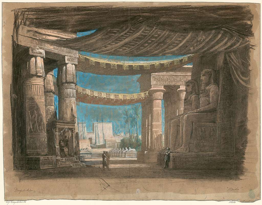 Bozzetto di Édouard Desplechin per le scene di "Aida".