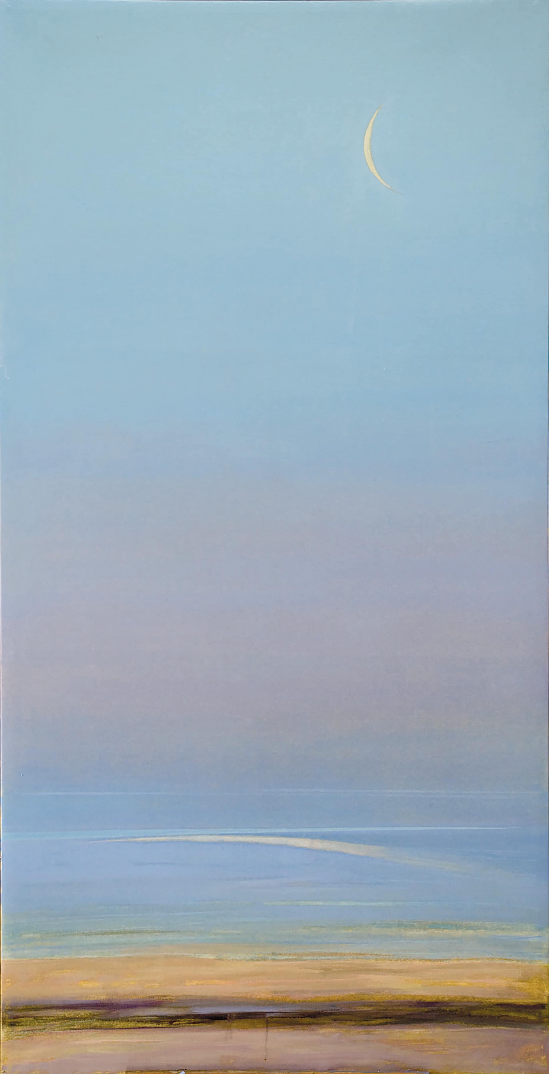 Piero Guccione: Pale del Battistero di Santa Maria degli Angeli: La spiaggia e la luna, 2009, olio su tela, cm 174 x 9 © 2022 Il Cigno GG Edizioni