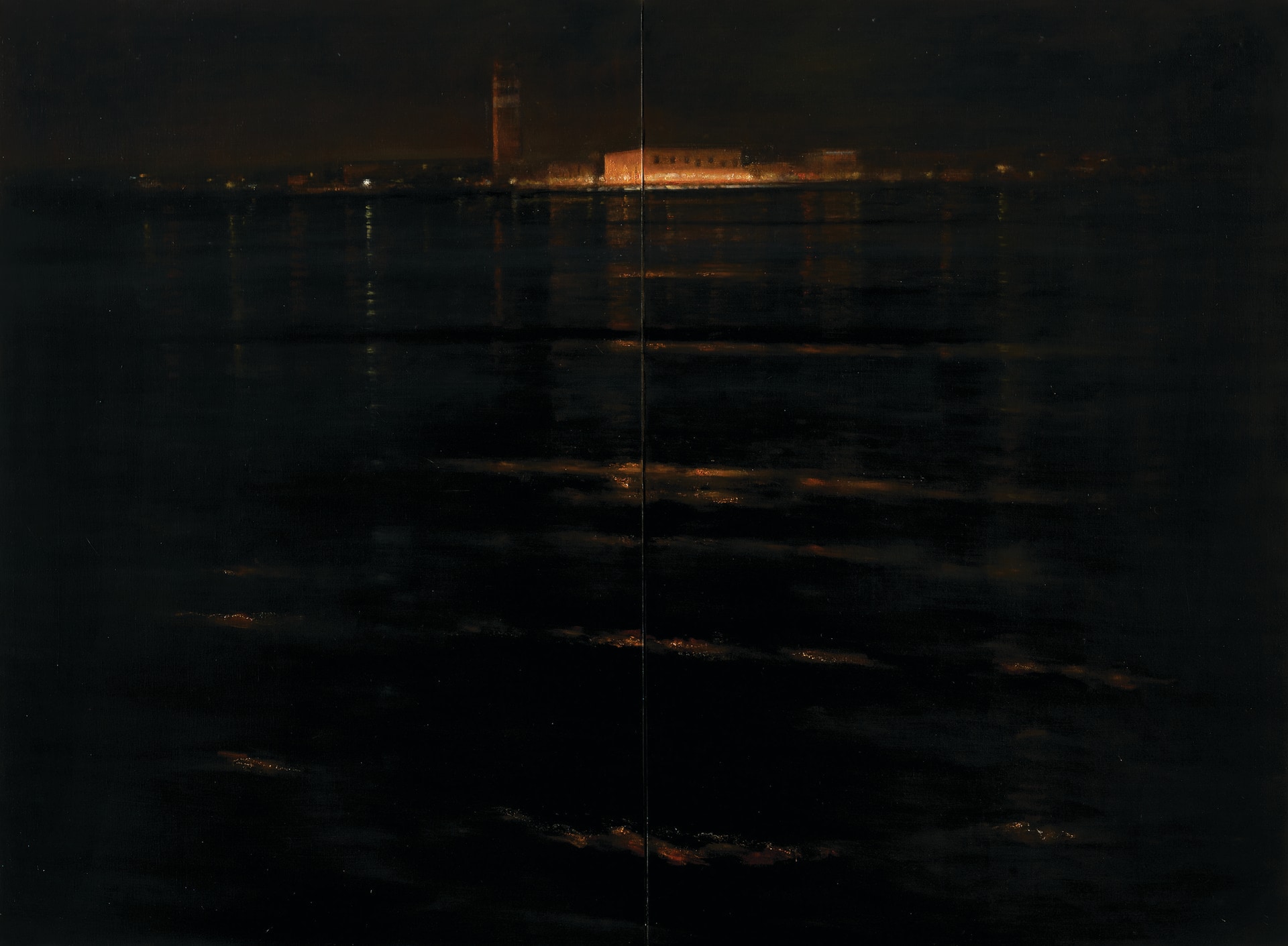 Ettore de Conciliis: Notturno a Venezia, 2020, olio su tela, cm 197x266,5 © 2022 Il Cigno GG Edizioni