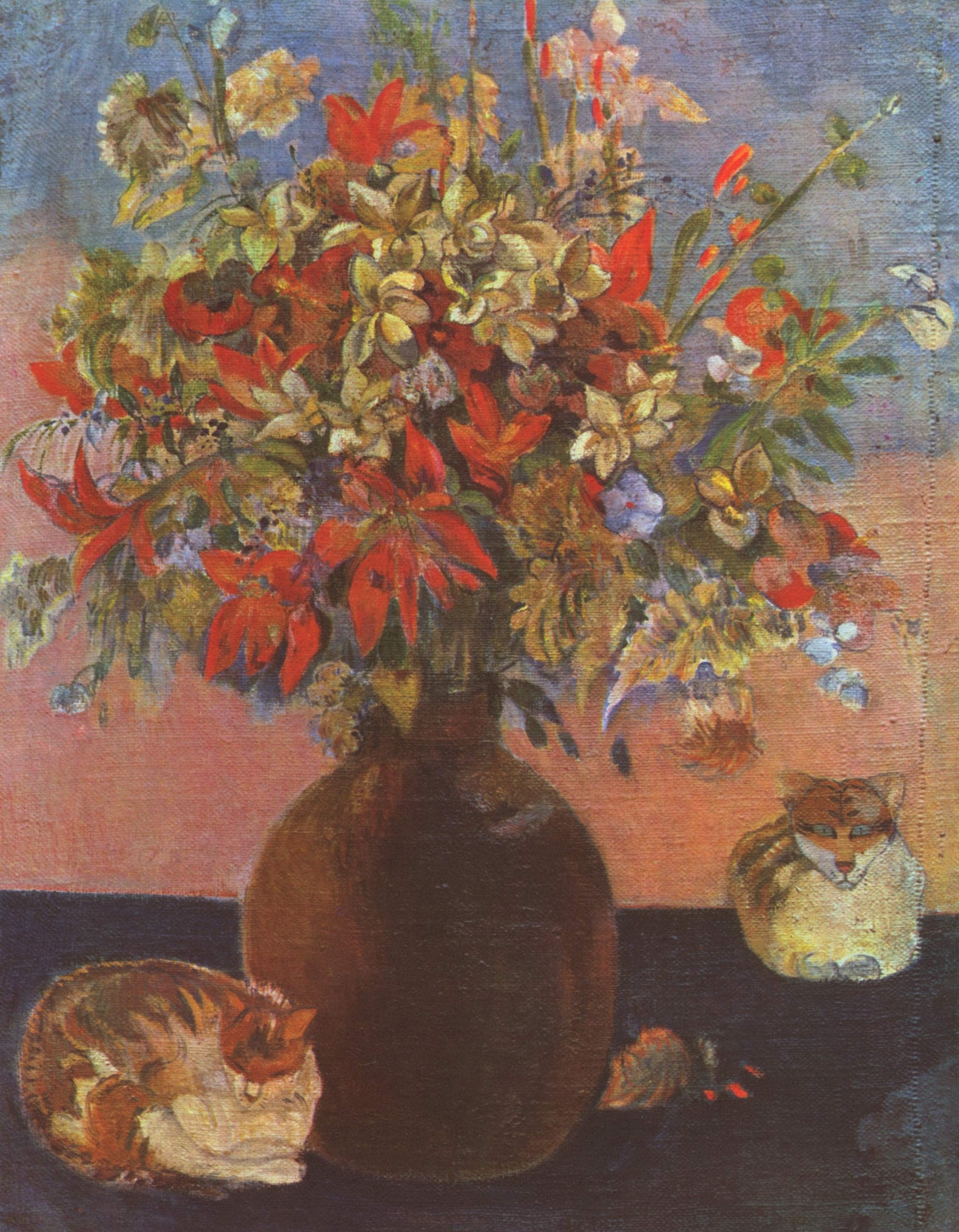 Paul Gauguin, Fiori e gatti, 1899, olio su tela, The Ny Carlsberg Glyptotek, Copenhagen