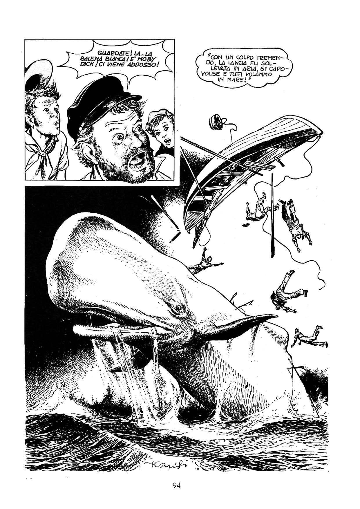 “Moby Dick la balena bianca”, di Herman Melville, disegno di Franco Caprioli su sceneggiatura di Massimo Liorni (Edizioni NPE)