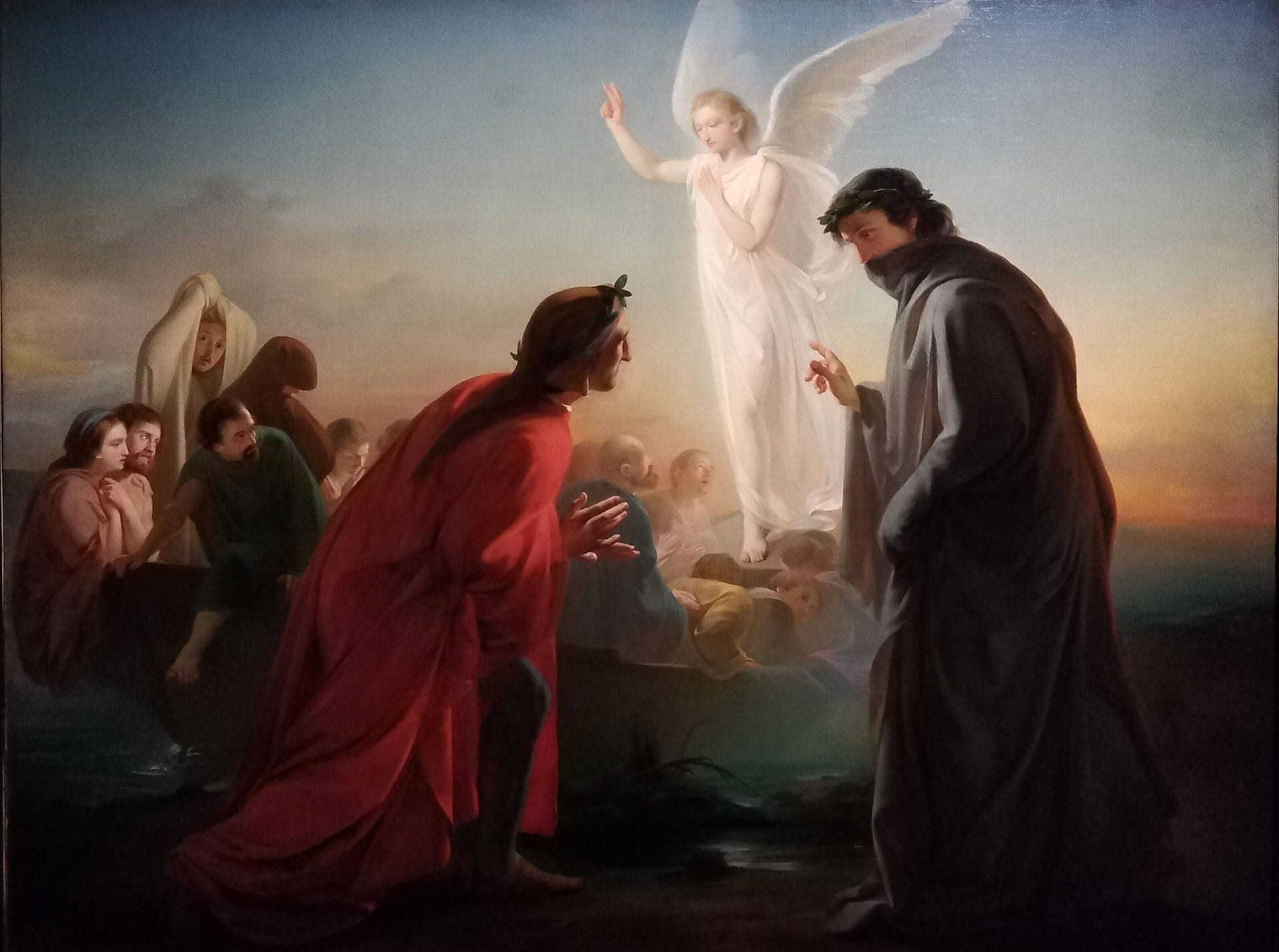 Domenico Morelli (Napoli, 1823 - 1901) Dante e Virgilio nel Purgatorio. Olio su tela, 1844. Napoli, Palazzo della Prefettura
