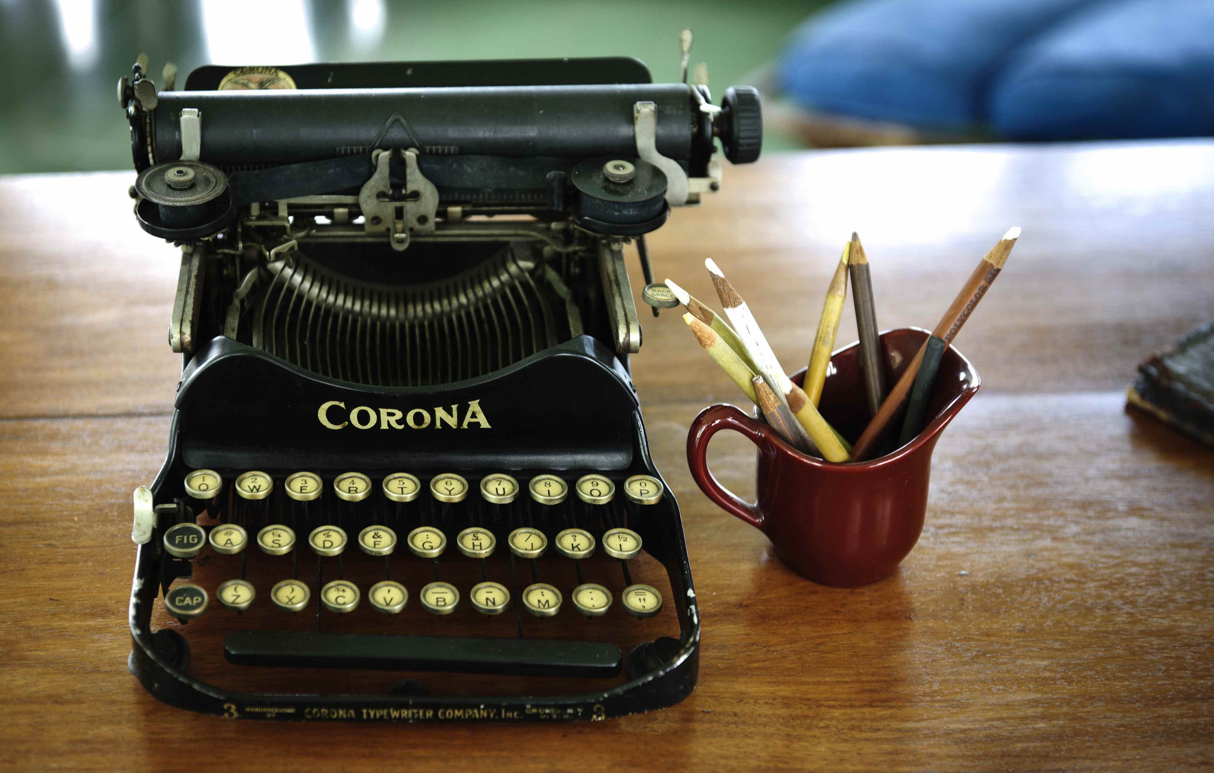 La macchina da scrivere di Ernest Hemingway nel suo ufficio di casa a Finca Vigía presso L’Avana, Cuba