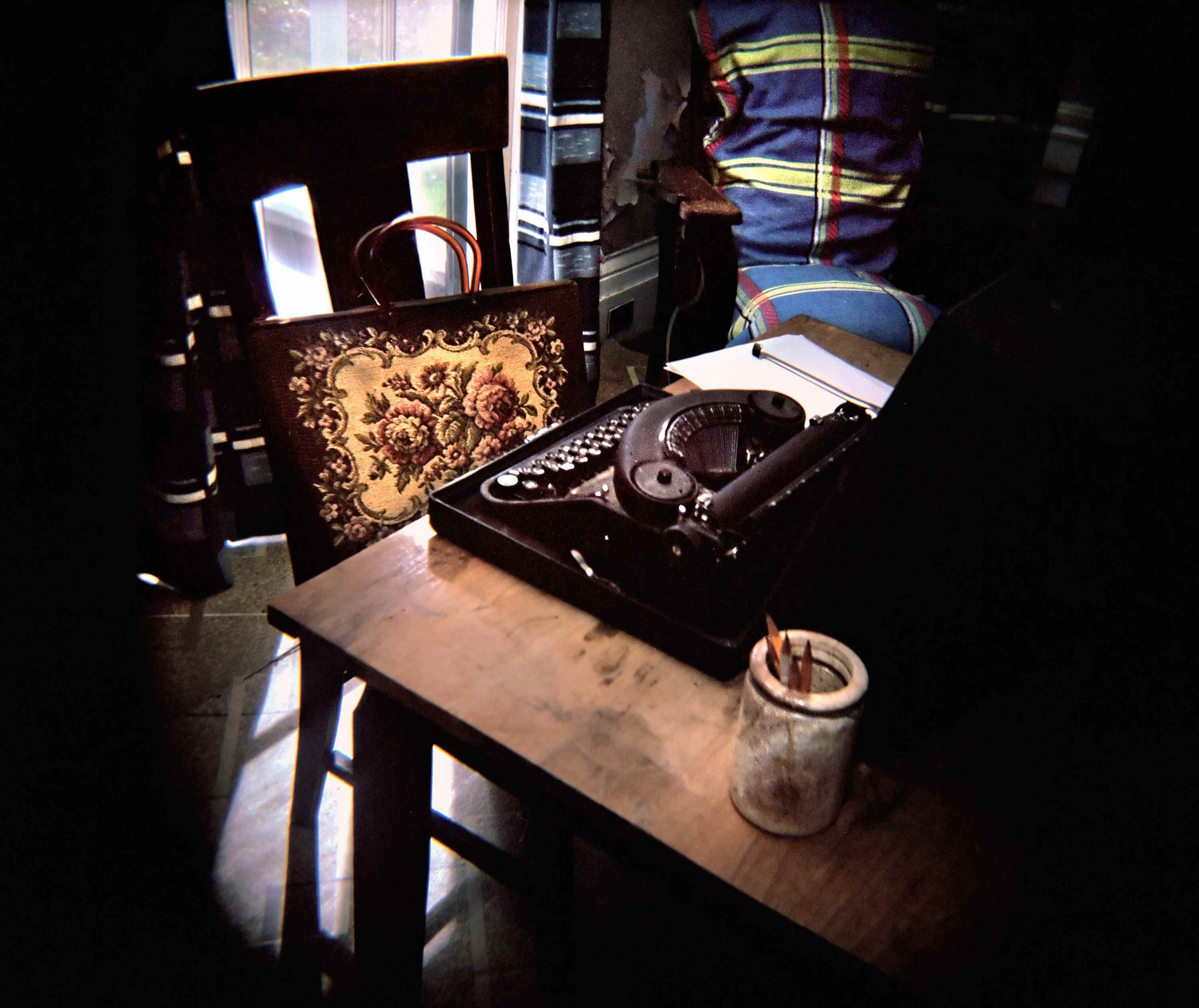 La macchina da scrivere di Flannery O'Connor, nella sua casa a Milledgeville, Georgia, USA