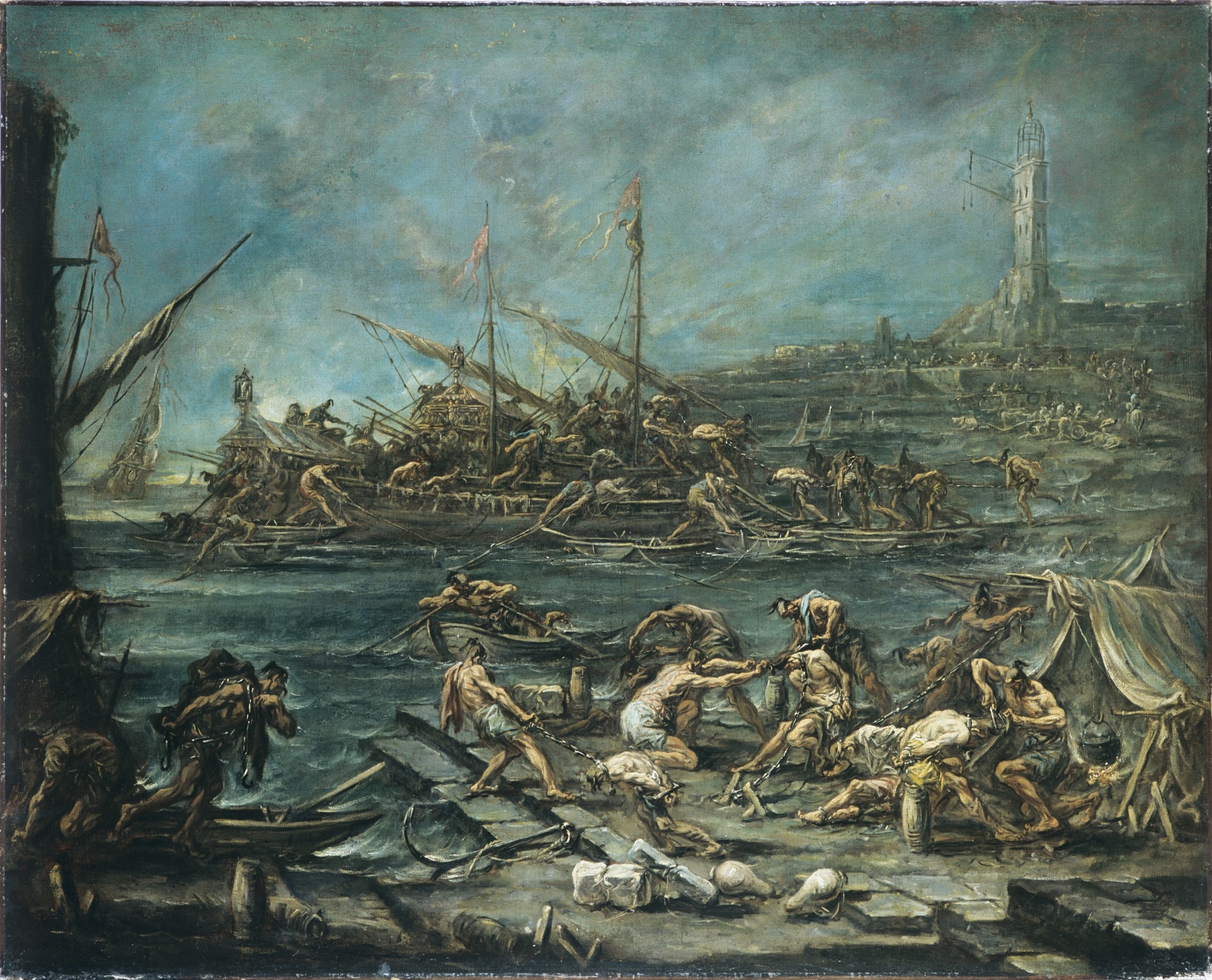 Alessandro Magnasco, Galeotti nel porto di Genova, olio su tela, Musée des Beaux-Arts, Mairie de Bordeaux © L. Gauthier - F. Deval 