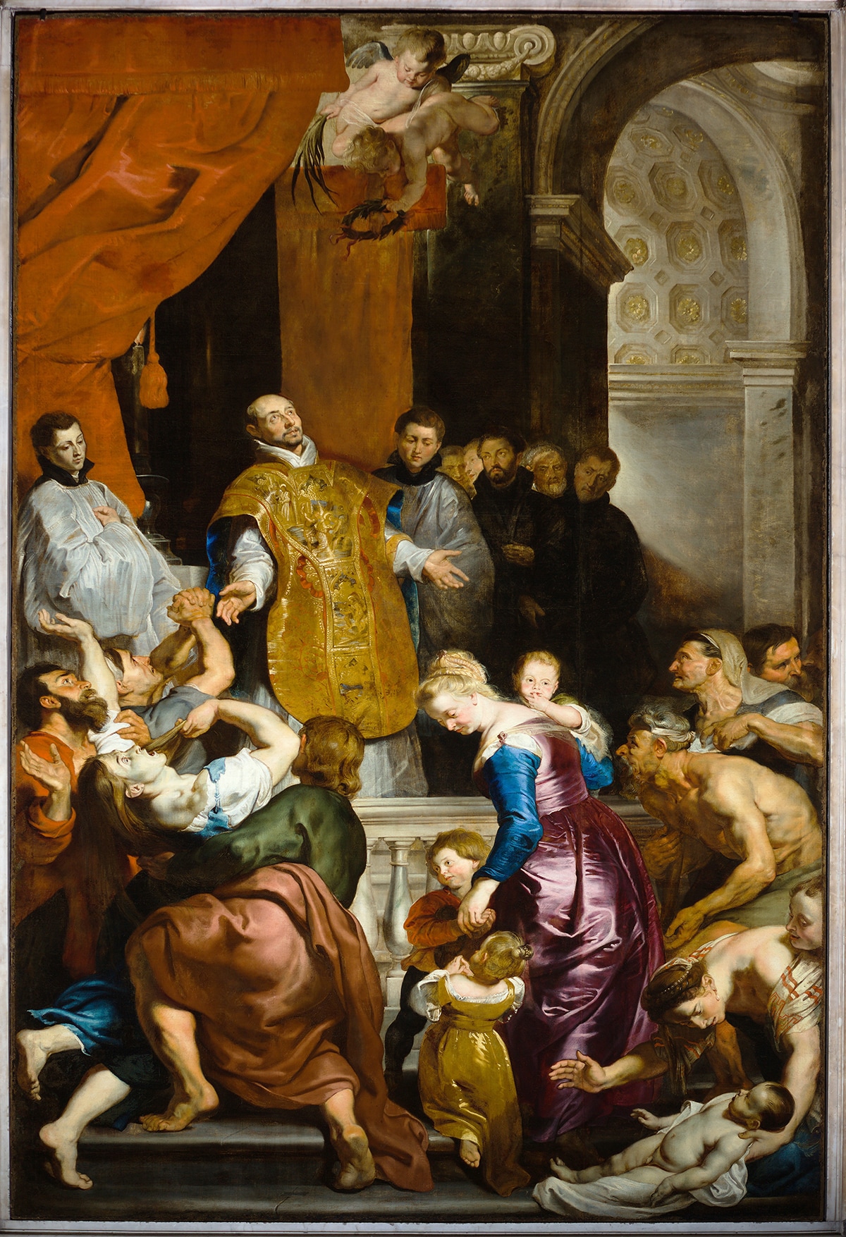 Pieter Paul Rubens, I miracoli del beato Ignazio di Loyola, 1619 circa, olio su tela, 442x287cm., Chiesa del Gesù e dei Santi Ambrogio e Andrea, Genova