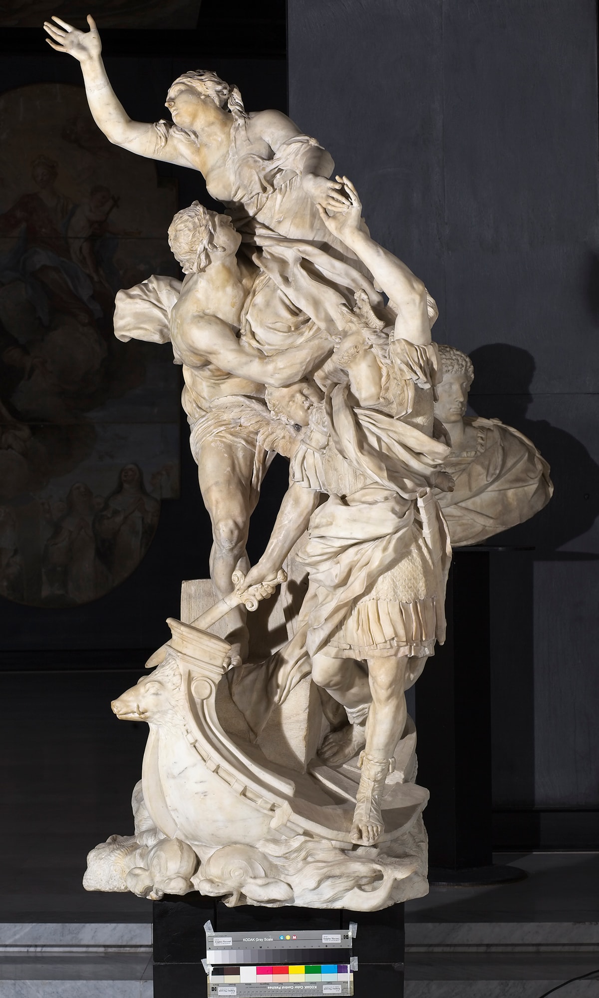 Pierre Puget e aiuti, Ratto di Elena, 1670 circa, marmo, 219x74x90cm., Museo di Architettura e Scultura Ligure di Sant’Agostino, Genova, Foto Luigino Visconti