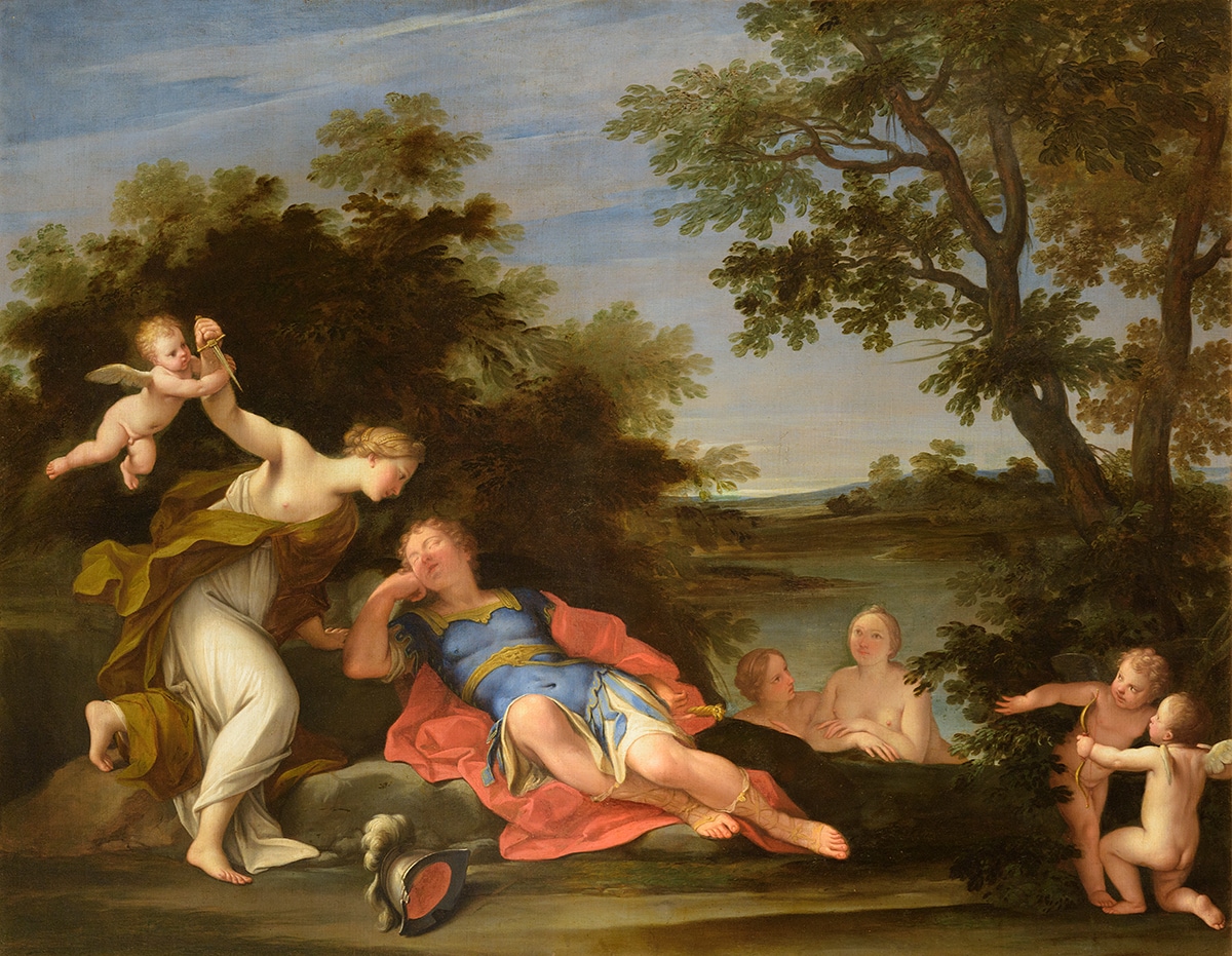 Marcantonio Franceschini, Armida sul punto di uccidere Rinaldo, 1706–1707, olio su tela, 105x132cm., Pinacoteca dell’Accademia Albertina di Belle Arti, Torino