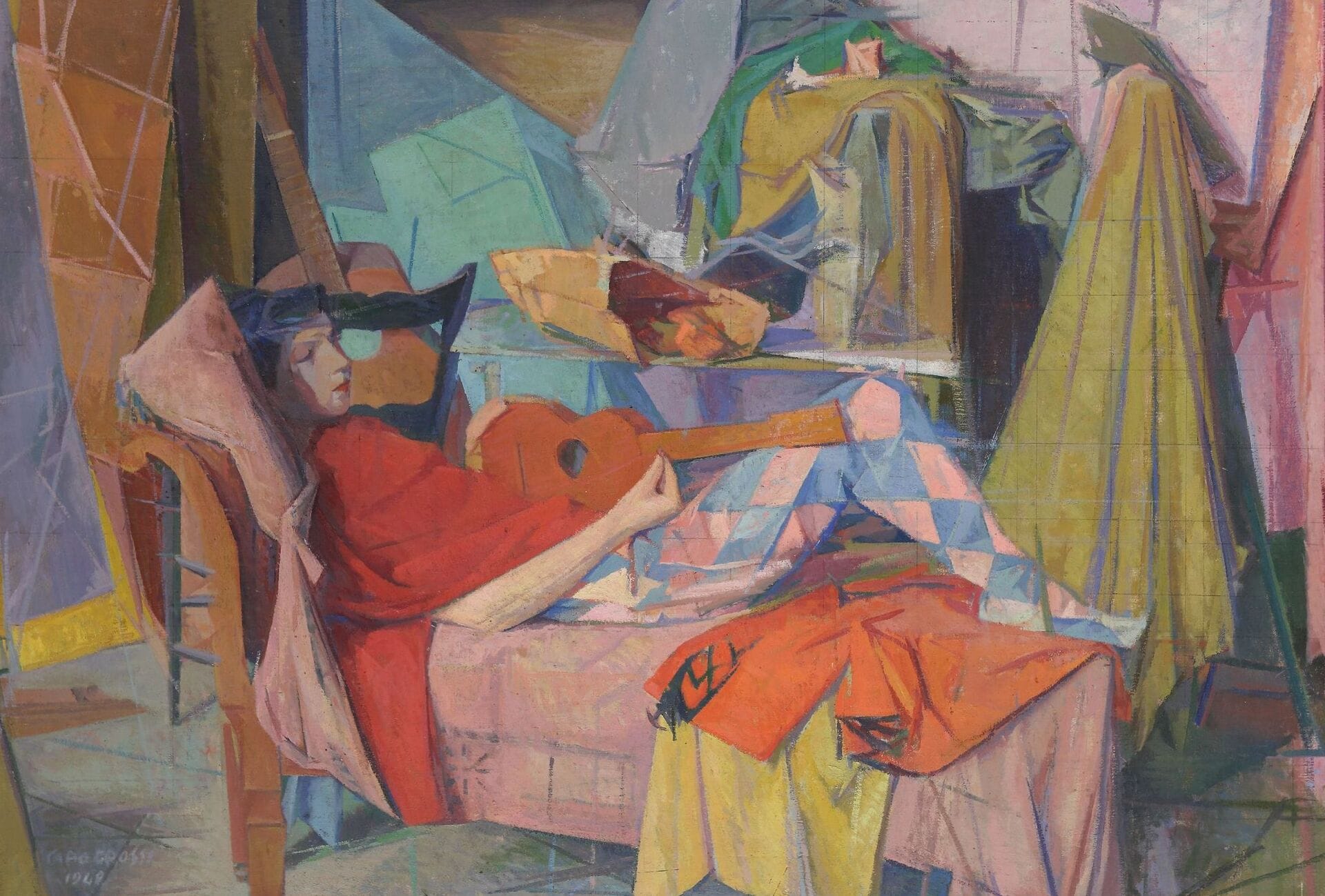 Giuseppe Capogrossi: Le due chitarre (verso), 1948, olio su tela – Galleria Nazionale