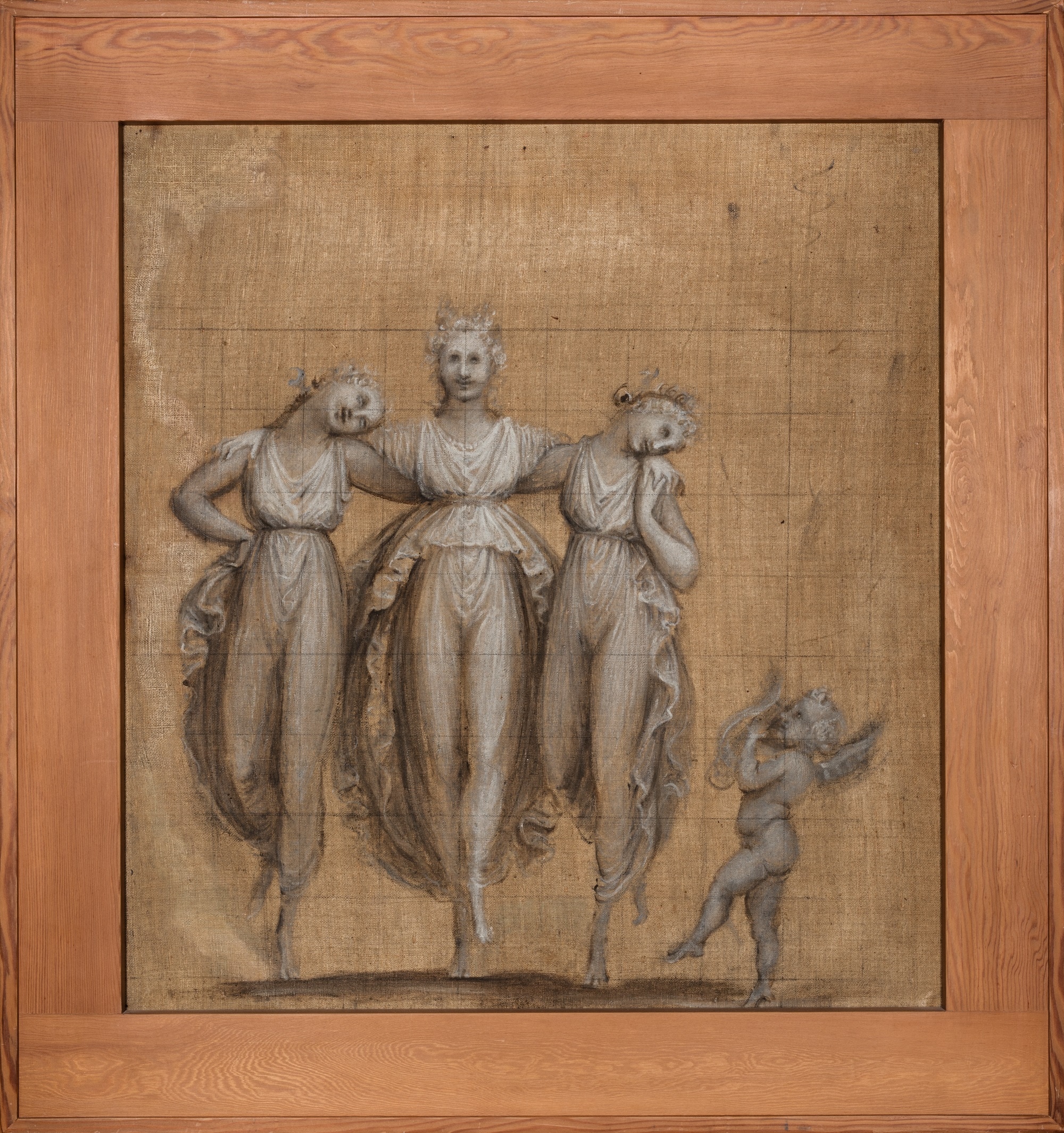 Antonio Canova (1757 – 1822), Danza delle Grazie con amorino che suona la cetra, 1806 c., Tecnica mista su tela, 65,5x61cm., Bassano del Grappa, Museo Civico