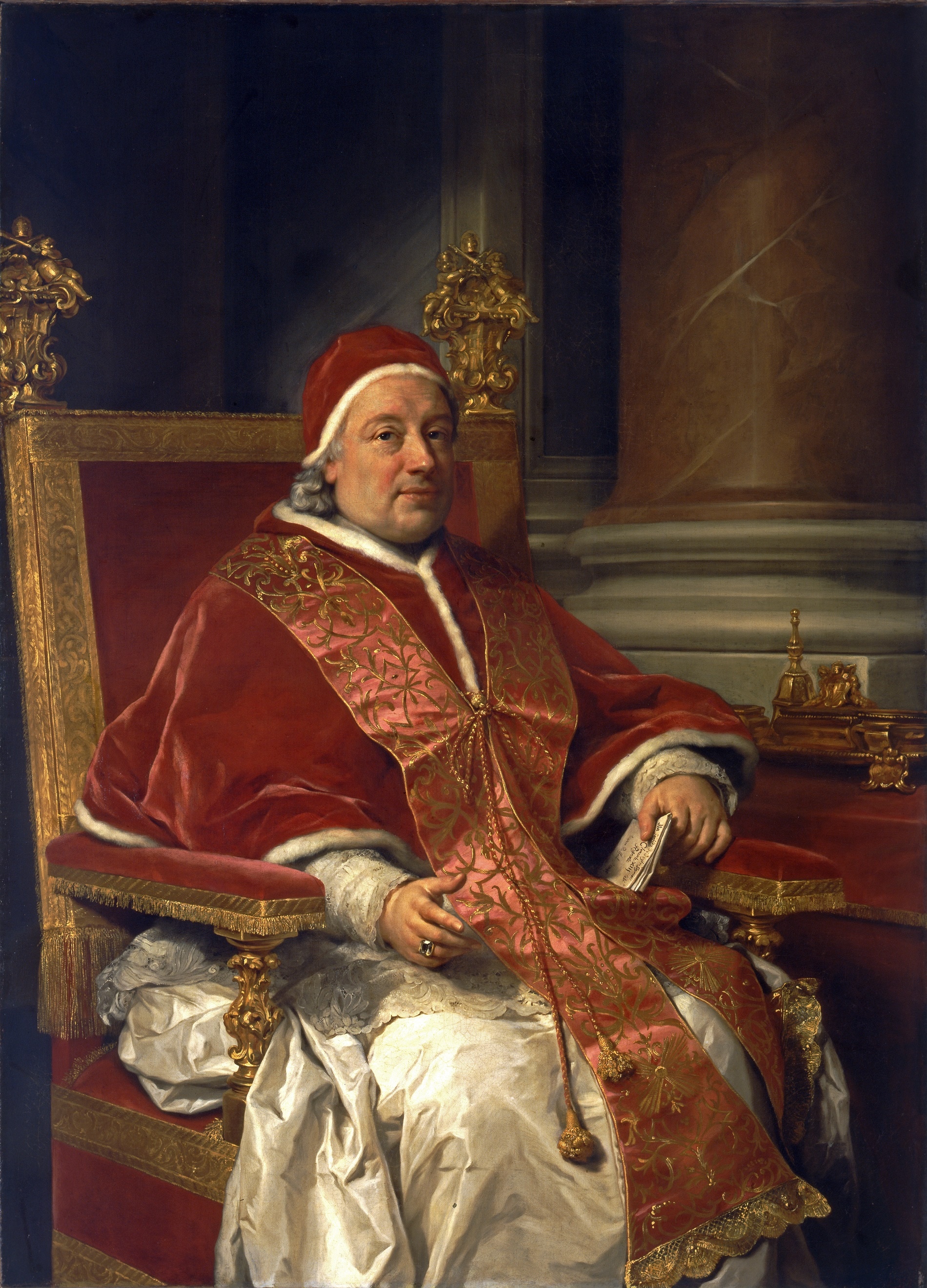 Anton Raphaël Mengs (1728 - 1779), Ritratto di Papa Clemente XIII, 1758, Olio su tela, 153x111cm., Bologna, Pinacoteca Nazionale
