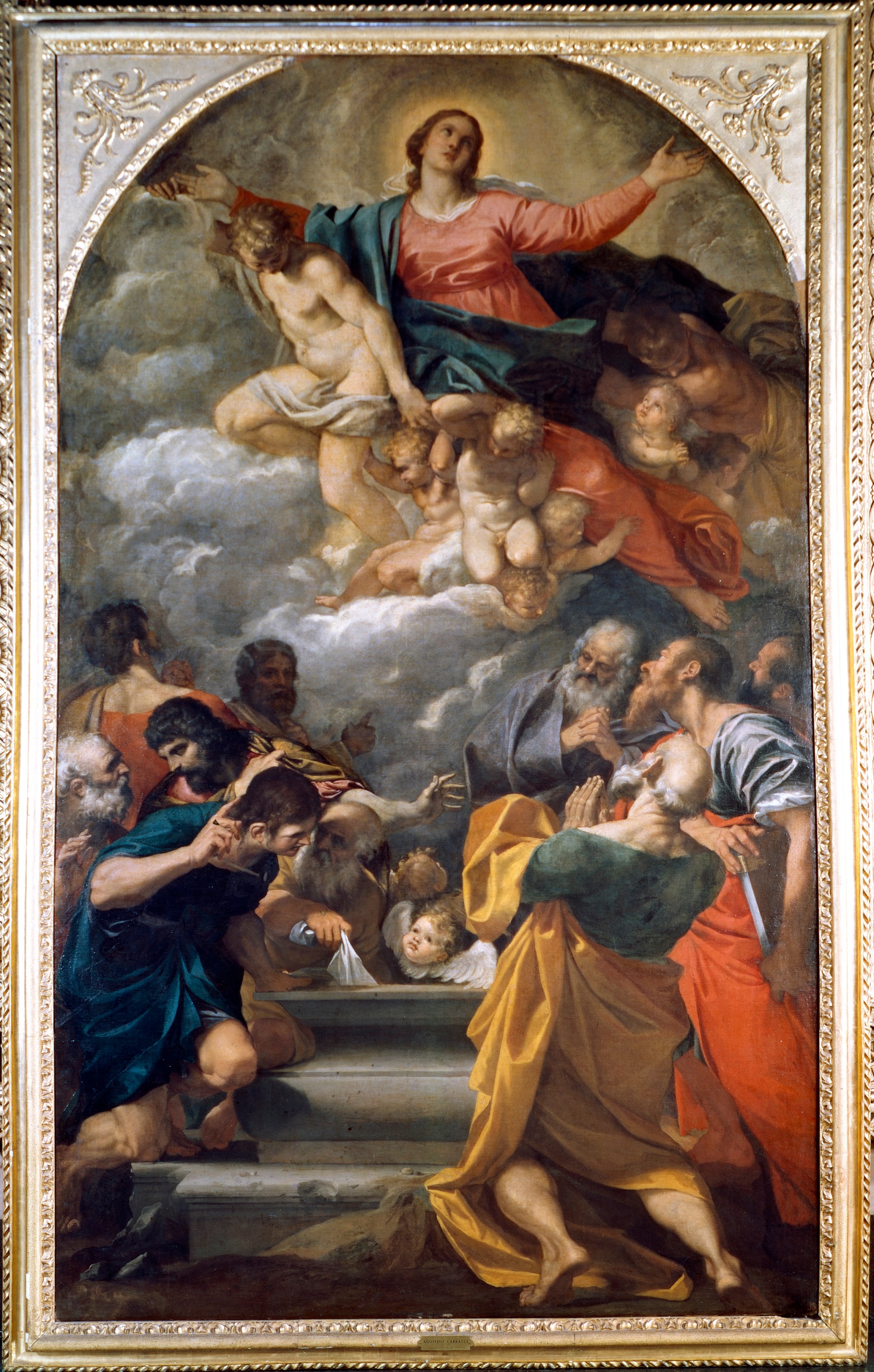 Agostino Carracci (1557 - 1602), Assunzione della Vergine, 1592 – 1593, Olio su tela, 349x209 cm., Bologna, Pinacoteca Nazionale