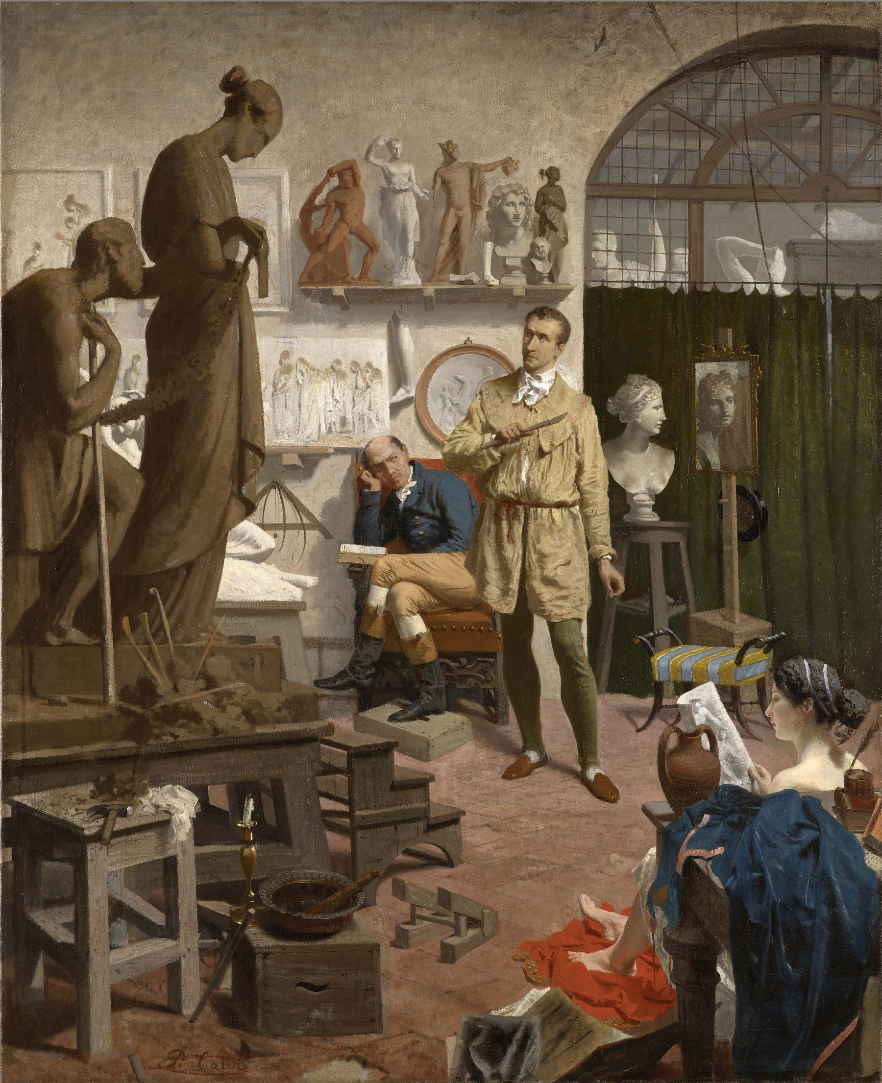 Pompeo Calvi (1806 – 1884), L’interno dell’atelier di Canova, 1880, Olio su tela, 119,5x97,2cm., Courtesy di Collezione privata