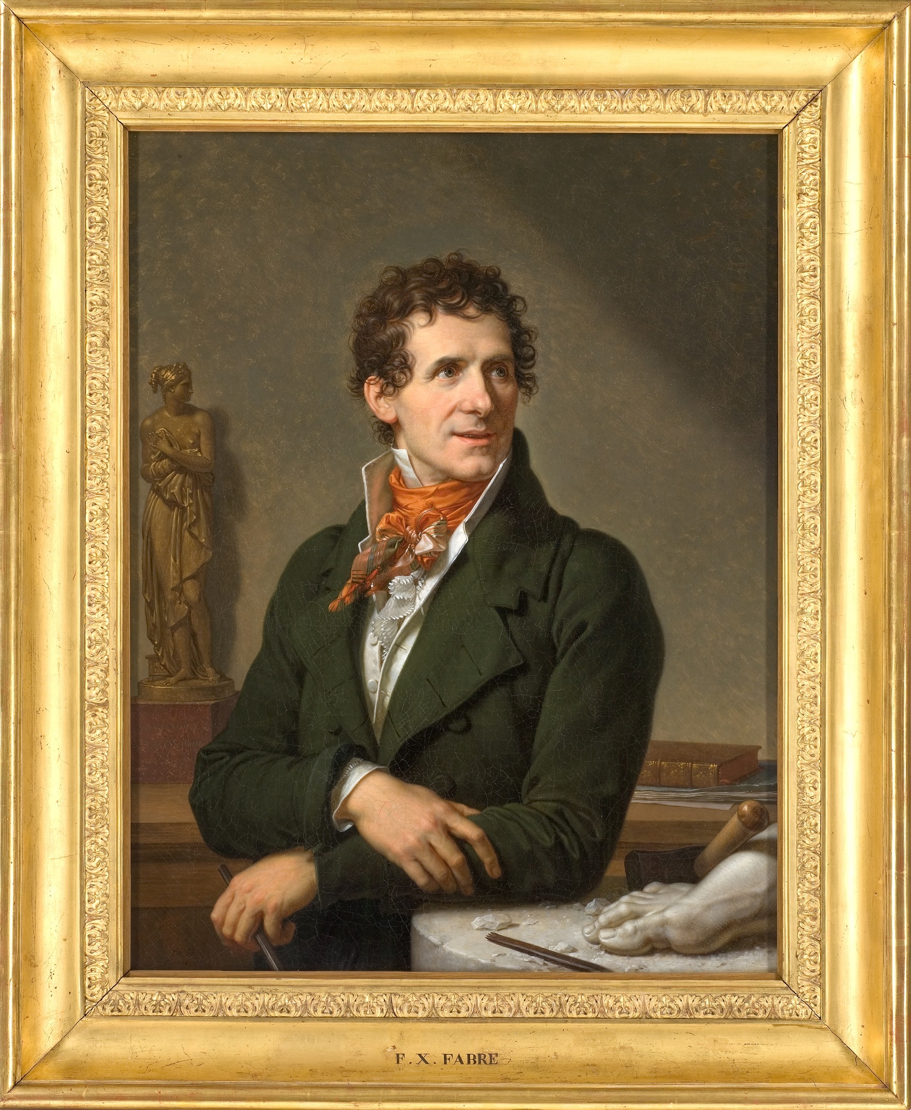 François-Xavier Fabre (1766 – 1837), Ritratto di Antonio Canova, 1812, Olio su tela applicata su tavola, 92x72,8 cm., Montpellier, Mus.e Fabre