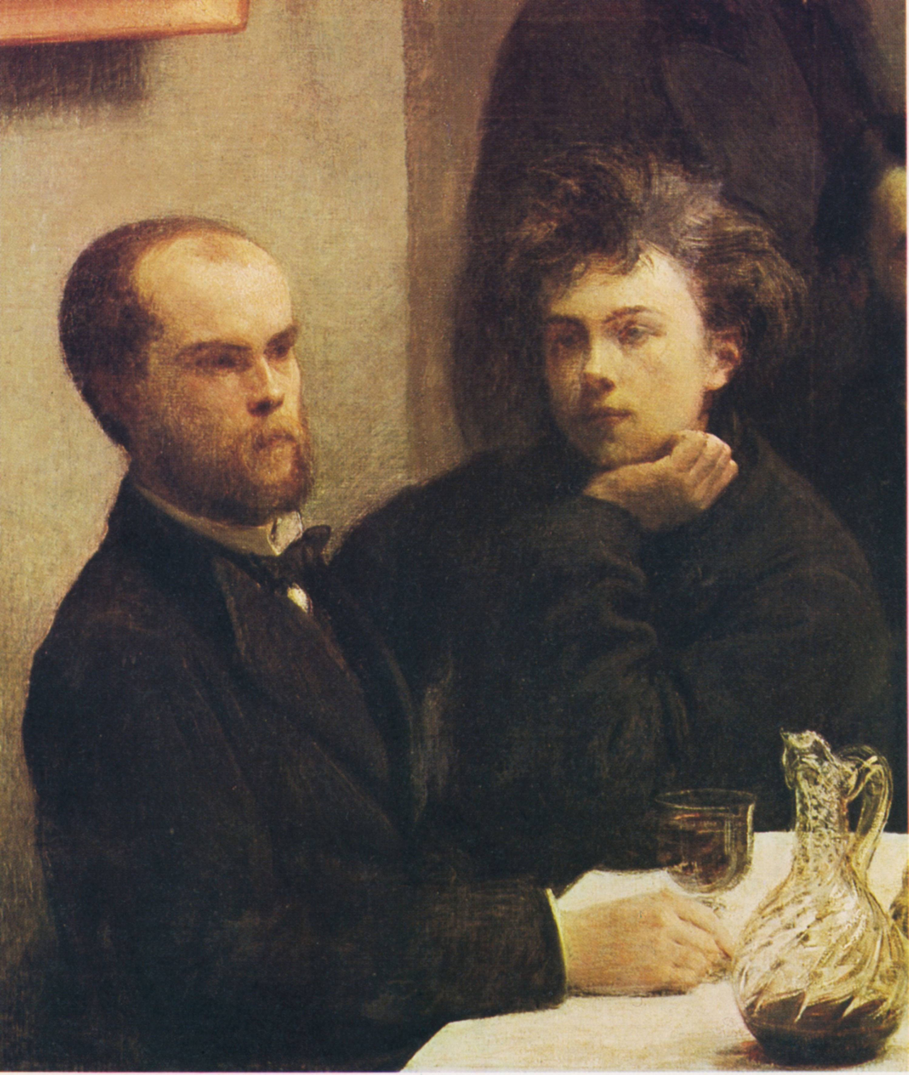Paul Verlaine (1844-1896​) e Arthur Rimbaud (1854-1891), nel particolare di un dipinto di Henri Fantin Latour