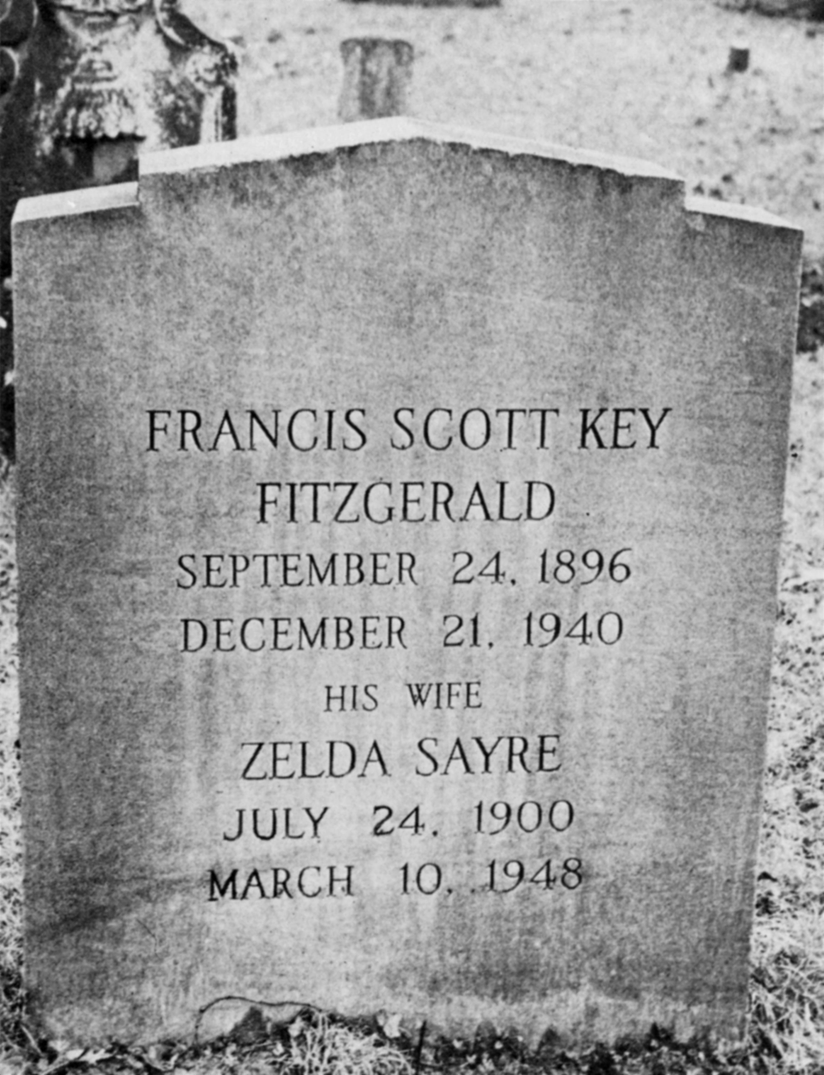 La tomba di Francis Scott Fitzgerald e Zeld​a Sayre a Rockville, Maryland, USA
