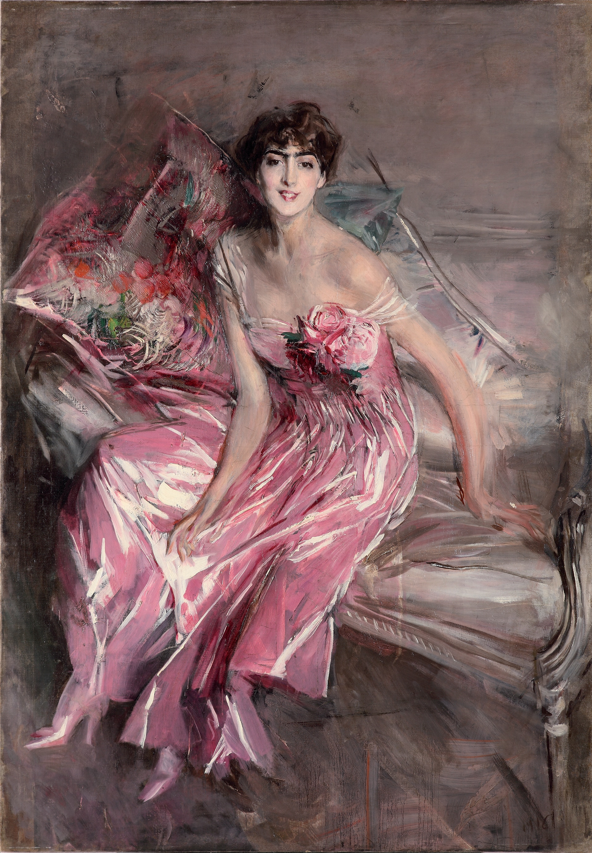 Giovanni Boldini "La signora in rosa", 1916. Olio su tela, 163 x 113 cm. Museo Giovanni Boldini, Ferrara